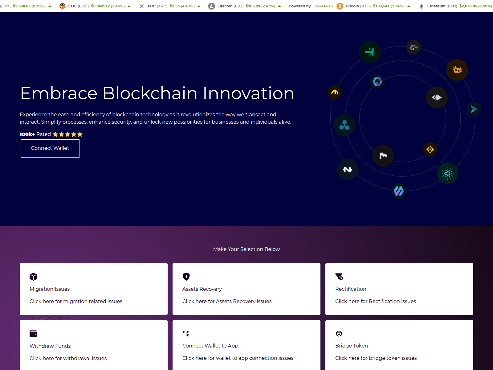 Screenshot of dappchain.live