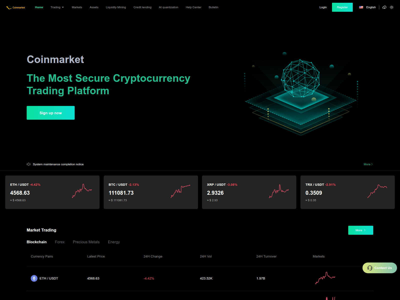 Screenshot of coinmarketcape.com