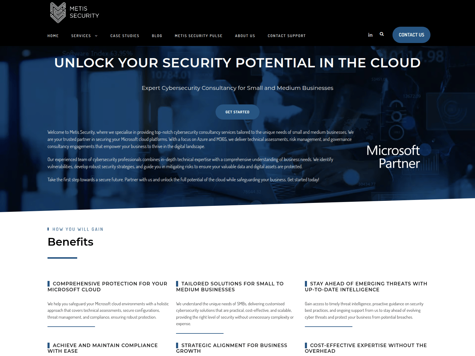 Screenshot of www.metis-security.co.uk