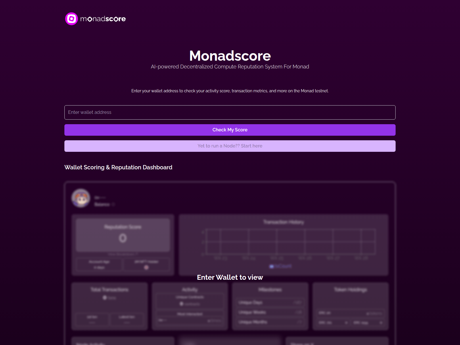 Screenshot of repute.monadscore.xyz