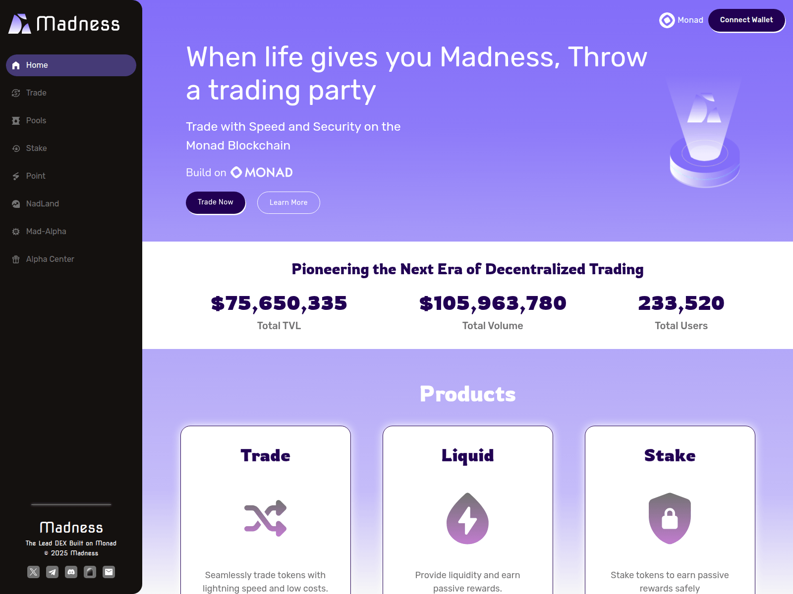 Screenshot of madness.finance