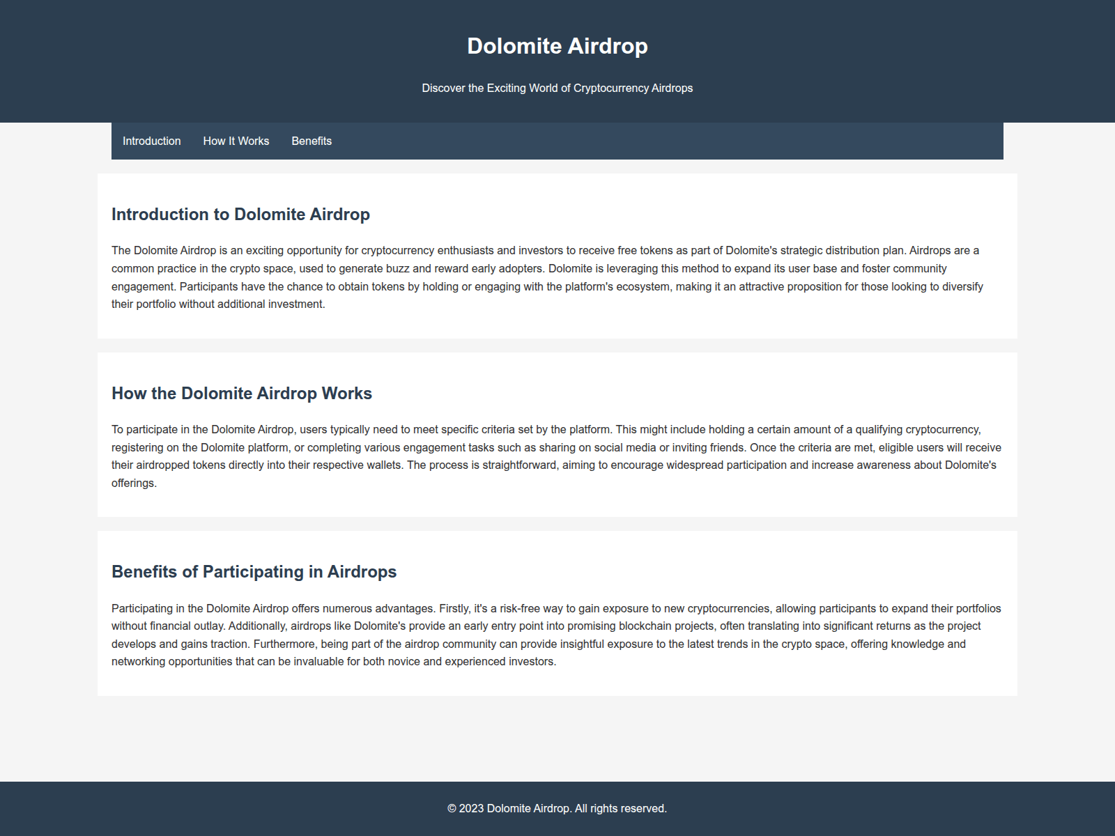 Screenshot of airdropdolomite.live