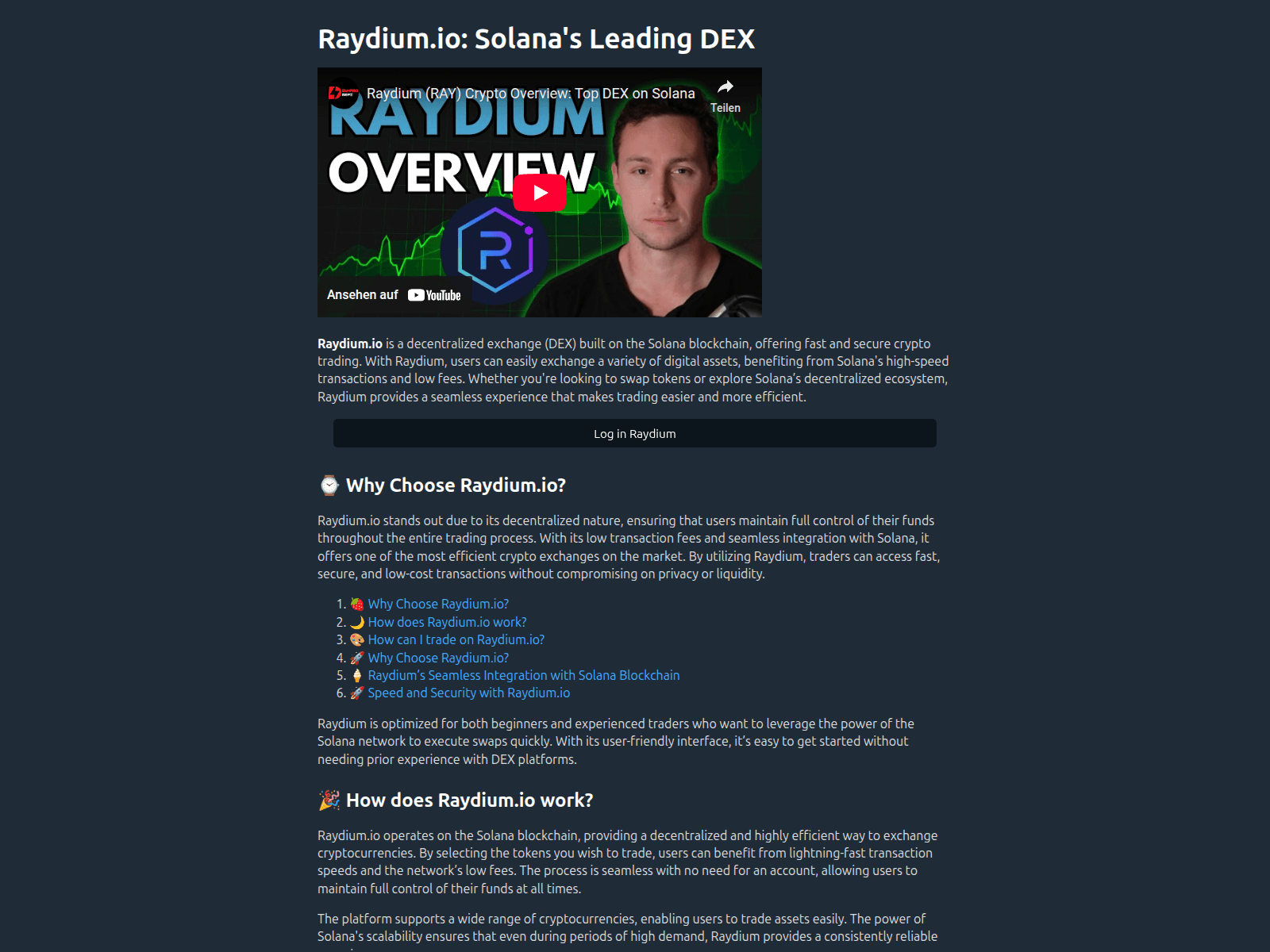 Screenshot of raydiumex.com
