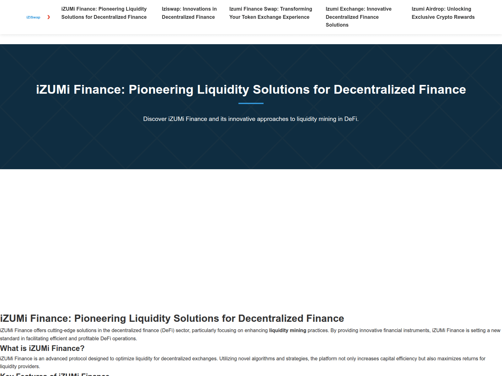 Screenshot of izumi-finance.org