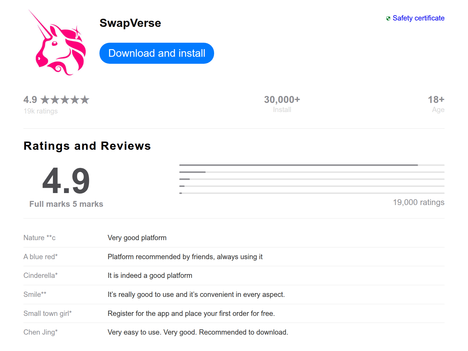 Screenshot of swapverse.net