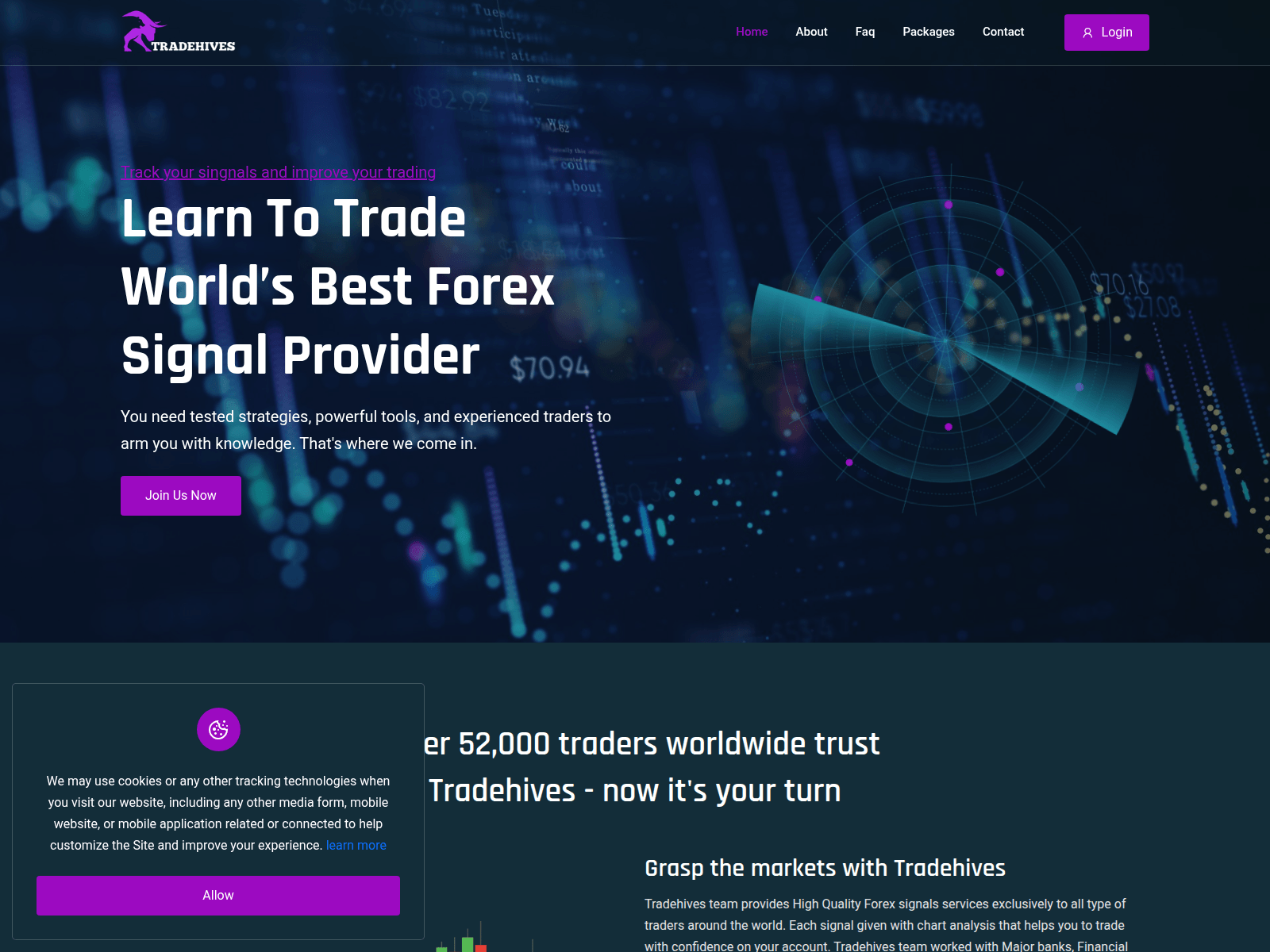 Screenshot of tradehives.org