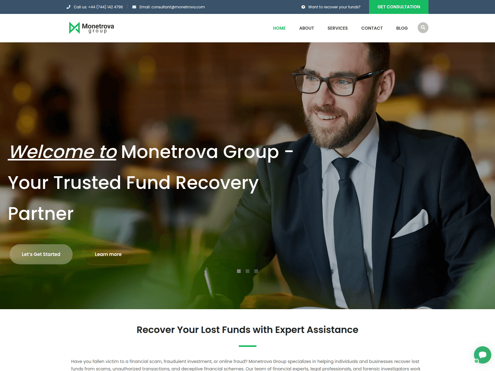 Screenshot of monetrova.com