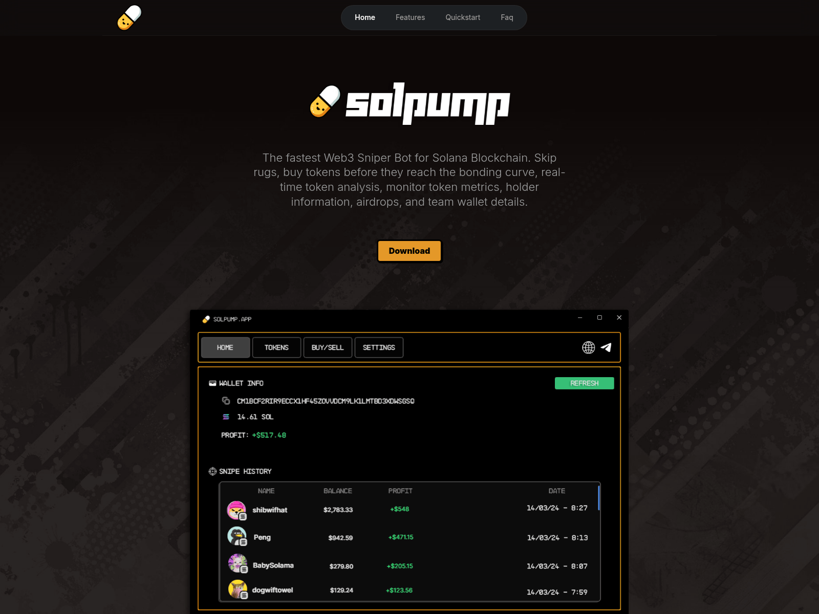 Screenshot of solpump.app