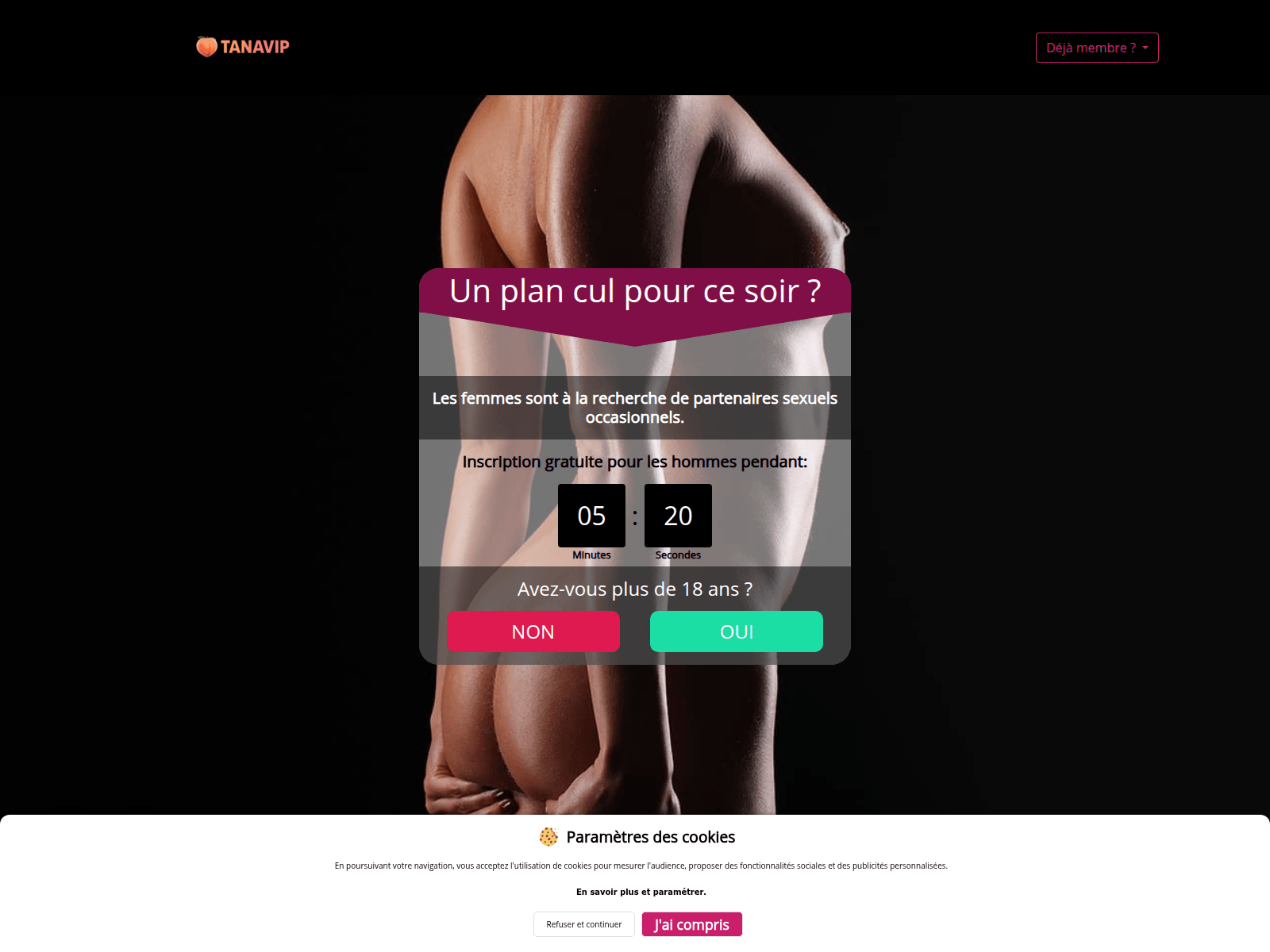 Screenshot of connexion.tana-vip.com