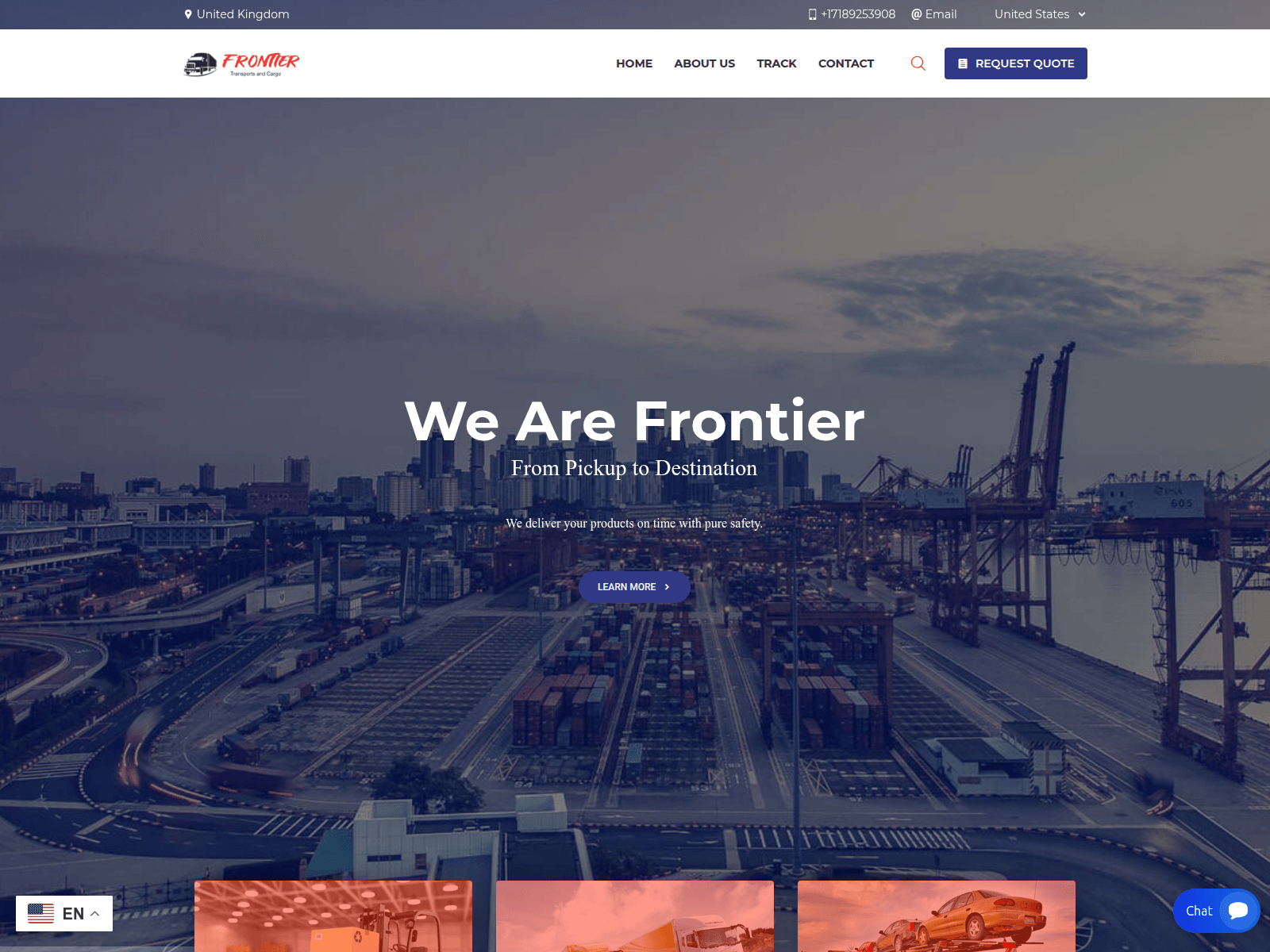Screenshot of frontiercargoxpress.com