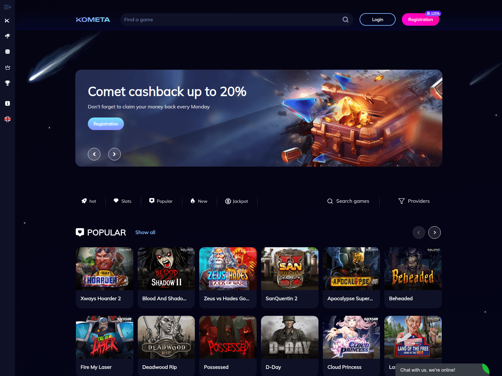 Screenshot of kometacasino544.com