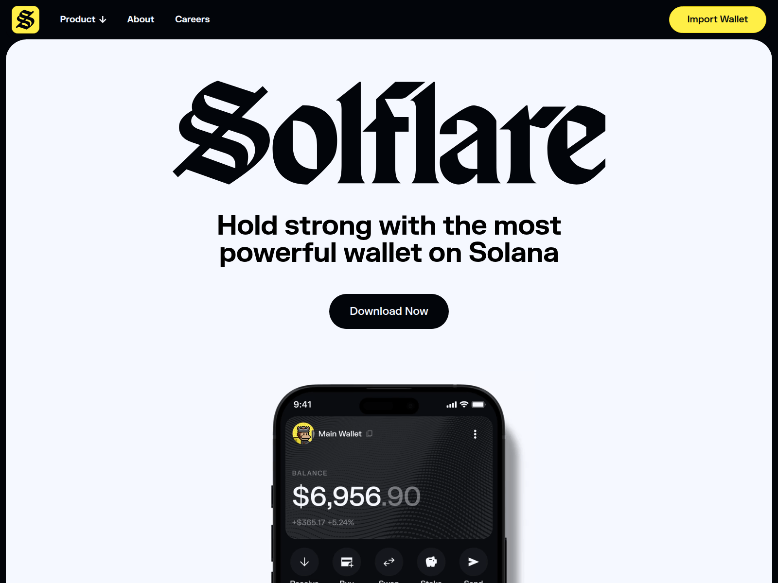 Screenshot of solflarewallets.com