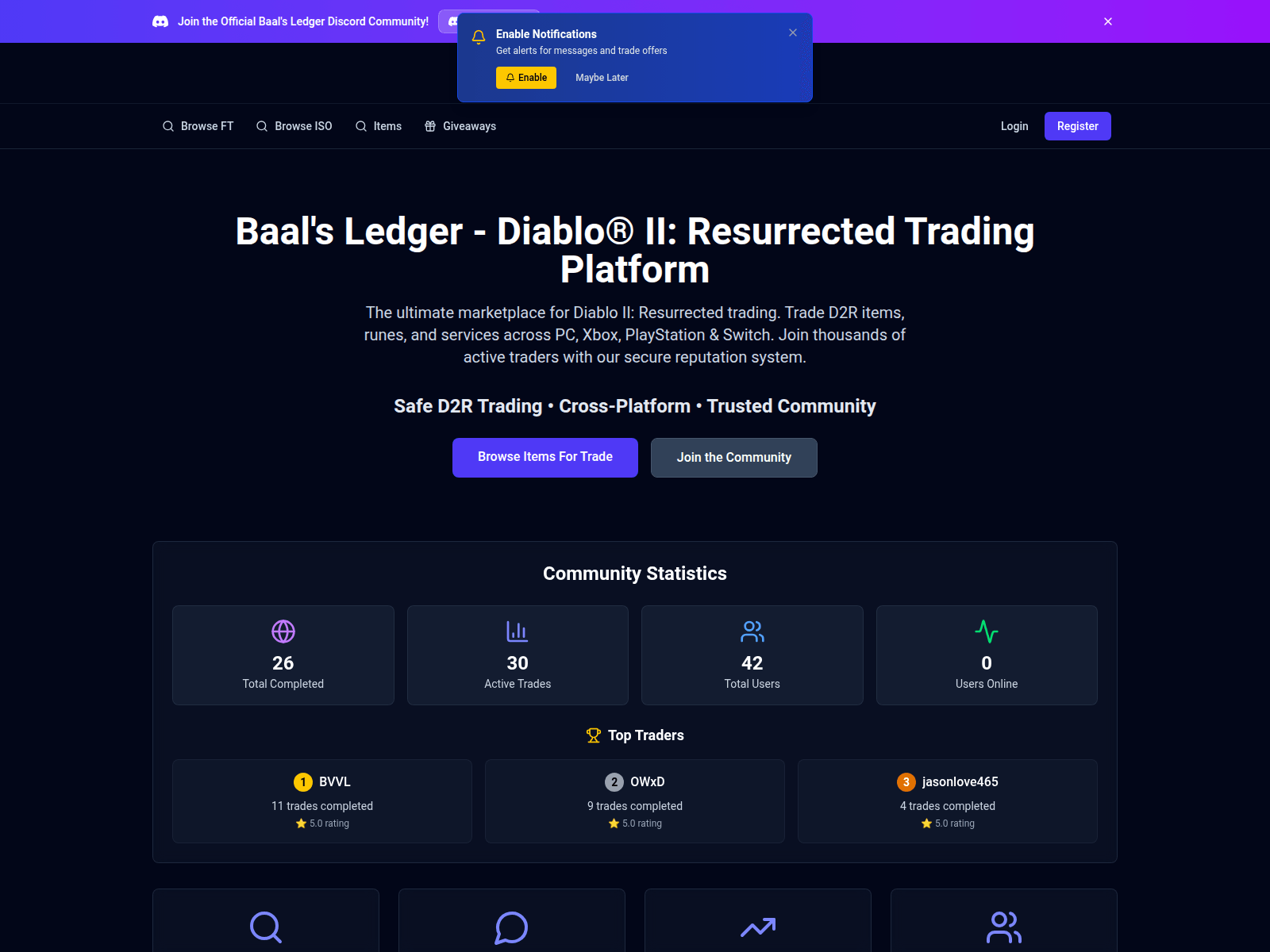 Screenshot of baalsledger.com