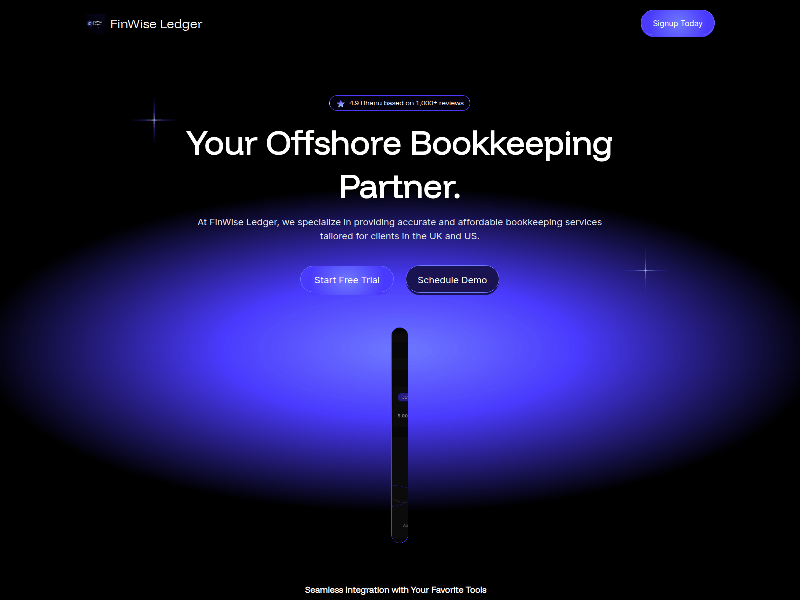 Screenshot of finwiseledger.com