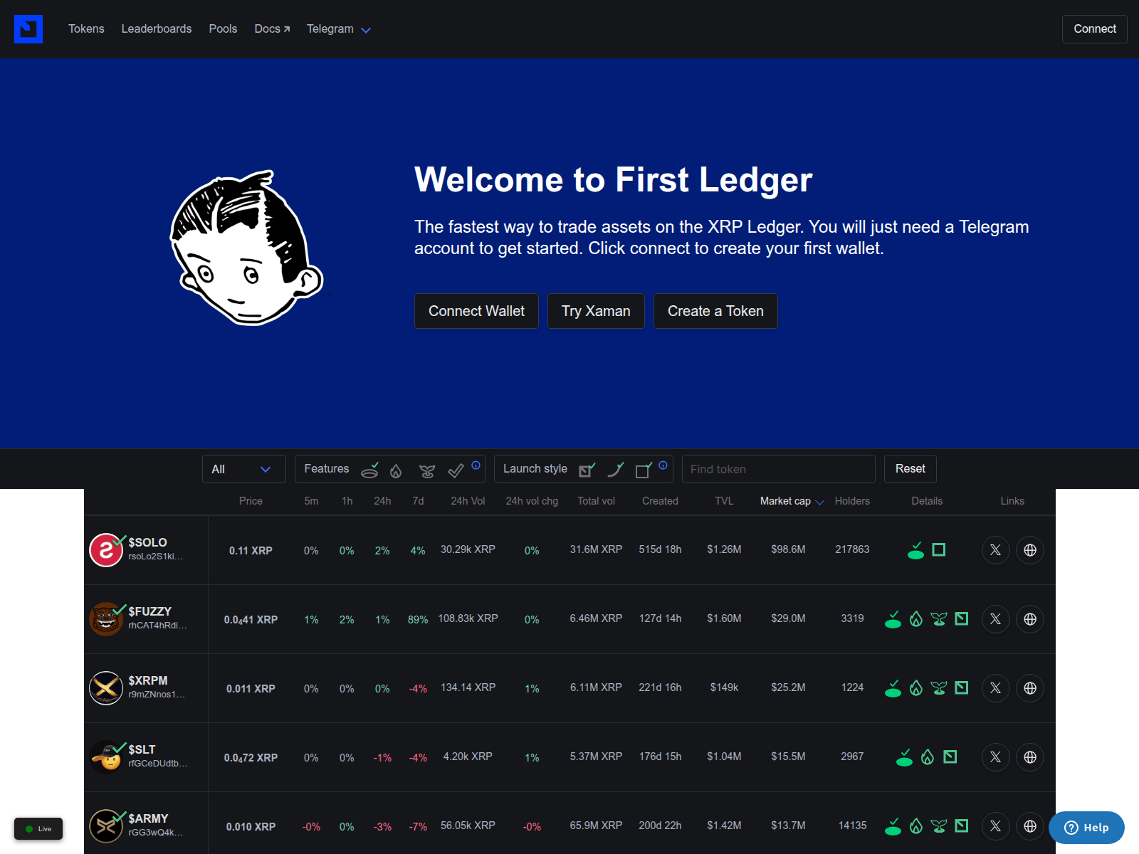 Screenshot of firstledger.network