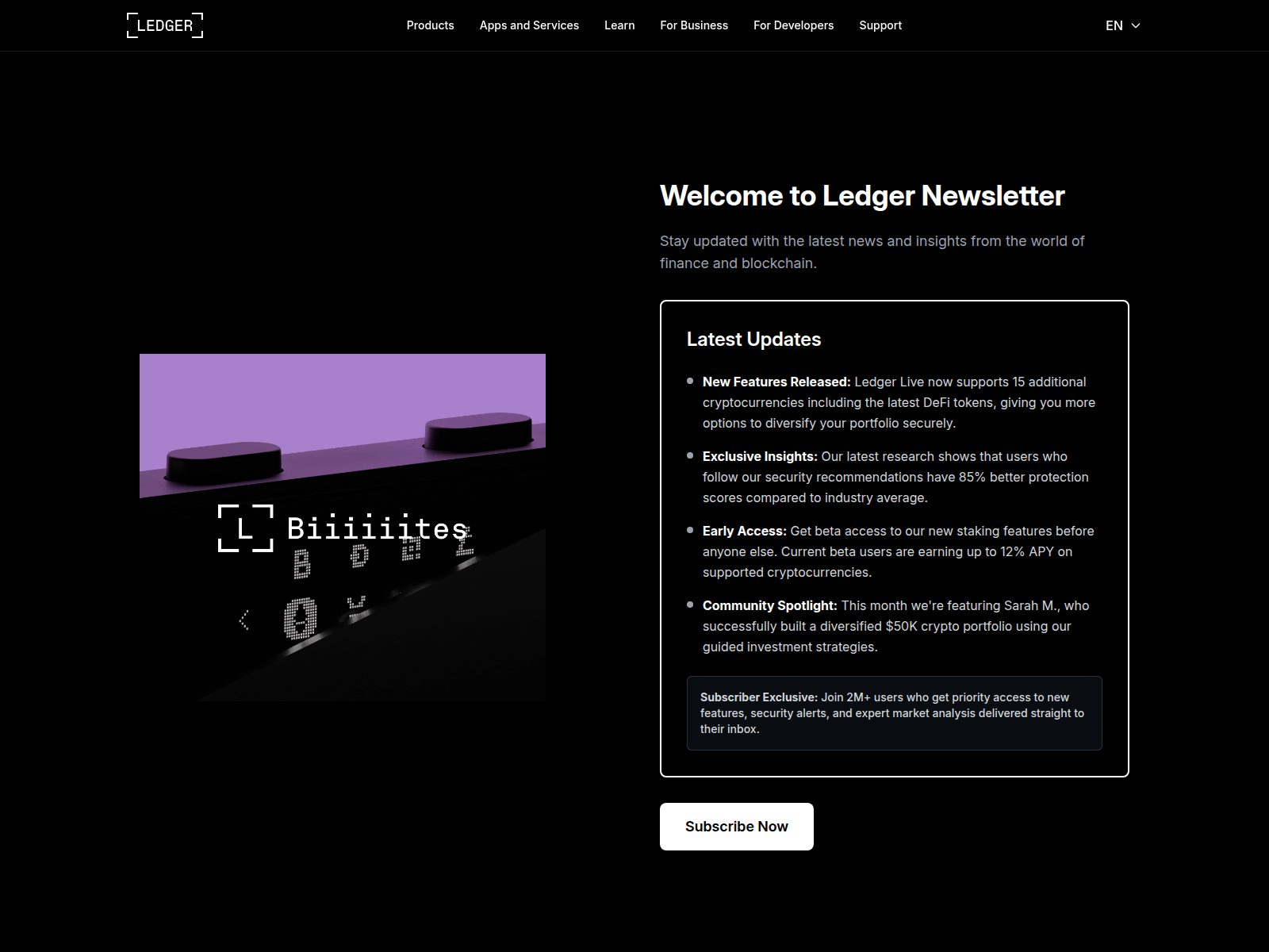 Screenshot of ledger-subscribe.com