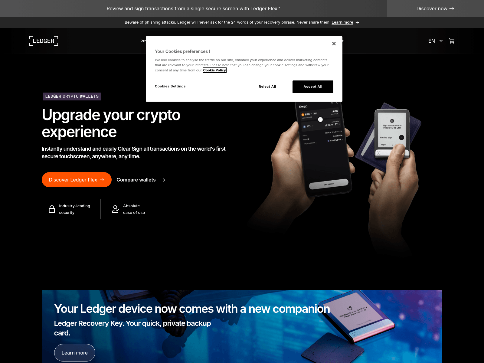 Screenshot of ledger-techwallet.com