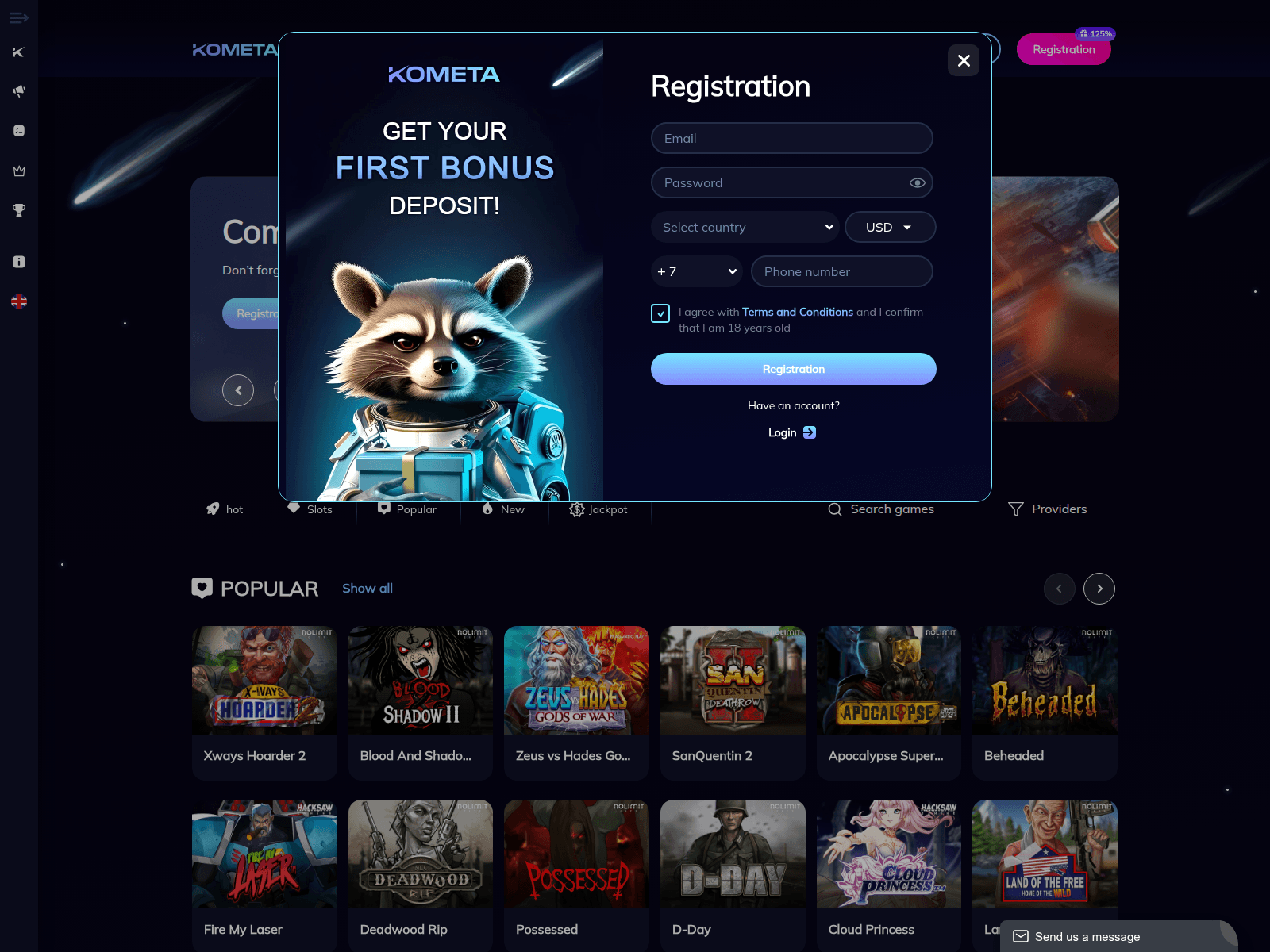 Screenshot of kometadex.com