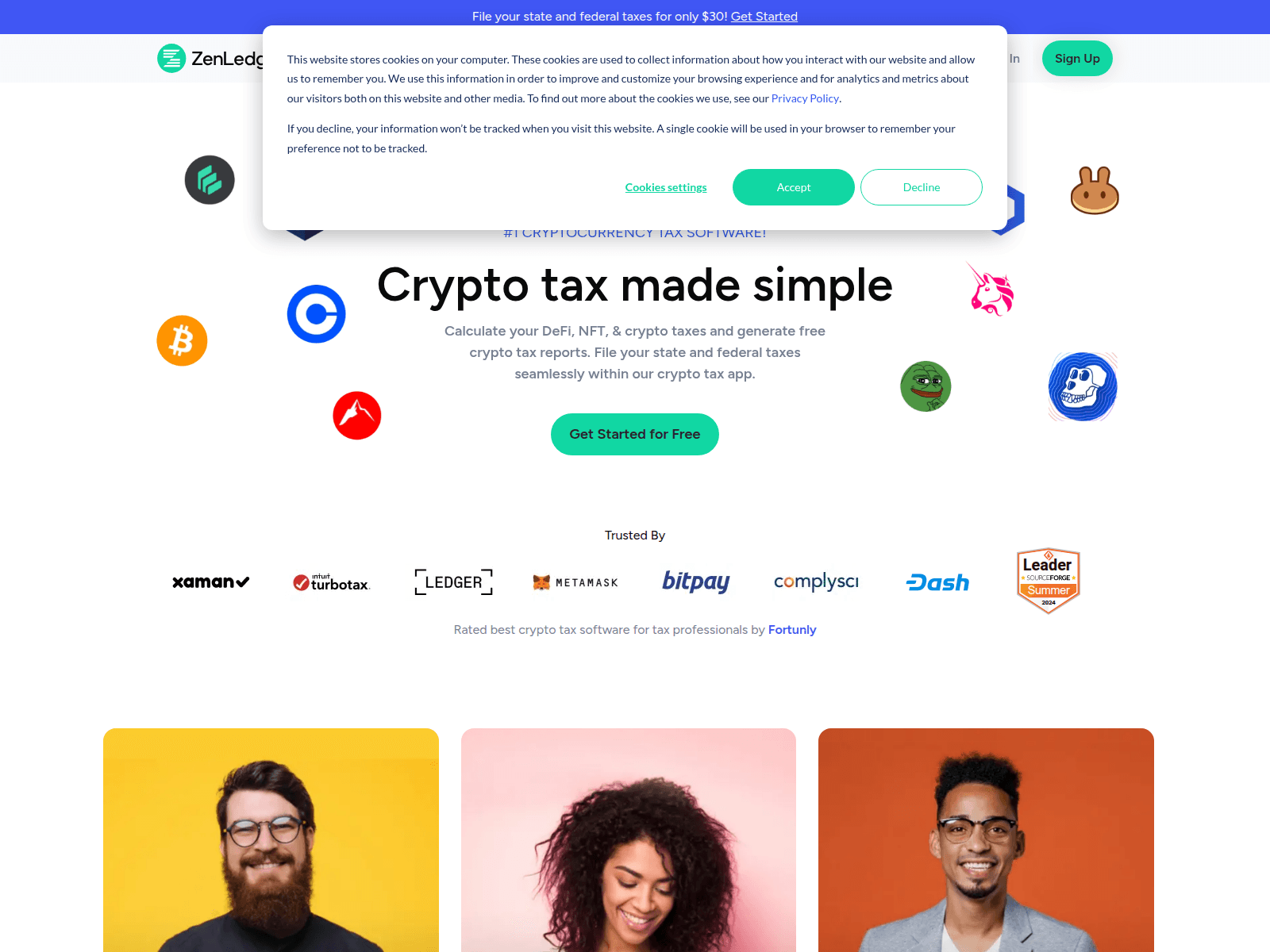Screenshot of zenledger.co