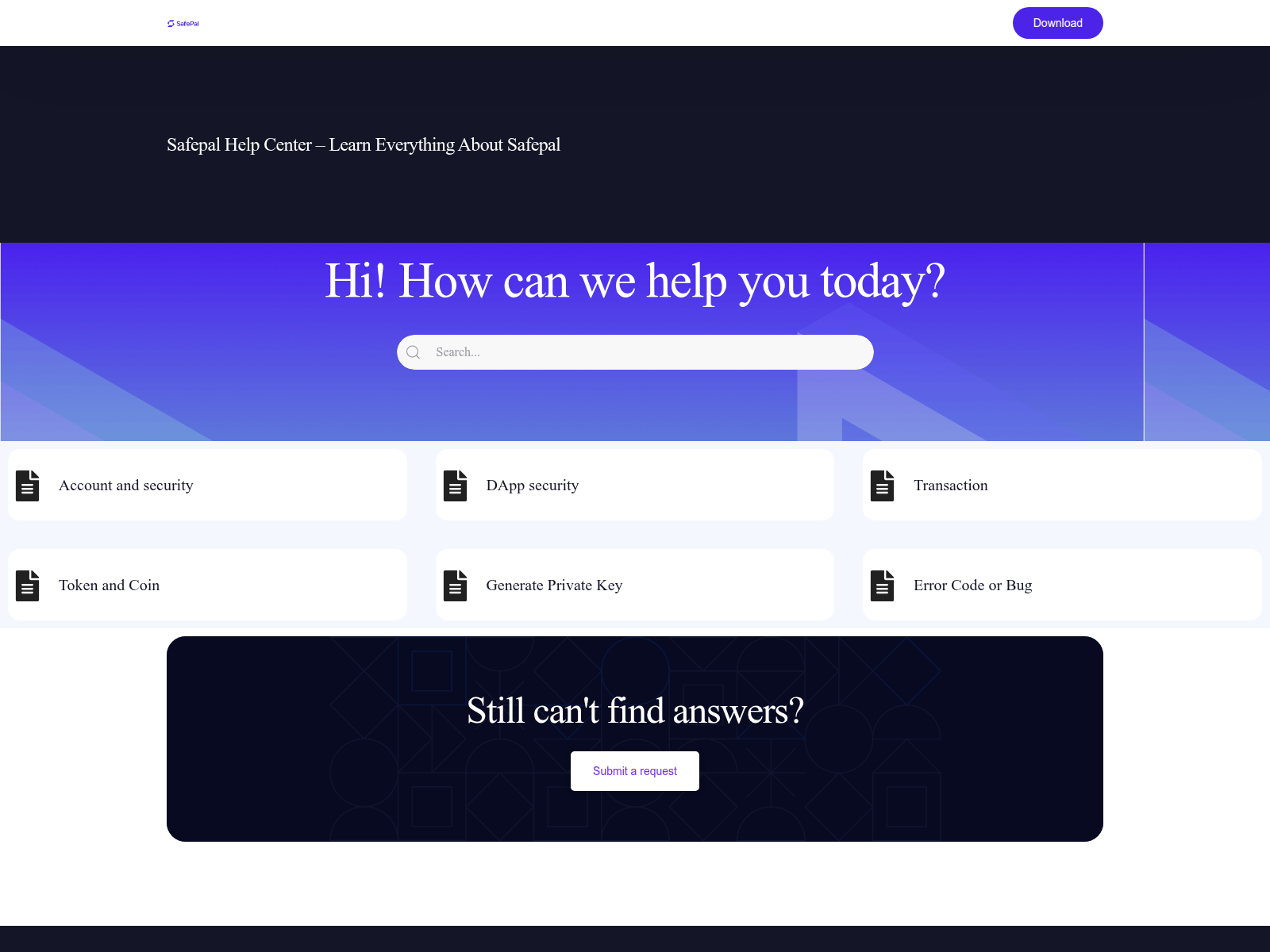 Screenshot of safepal.contact