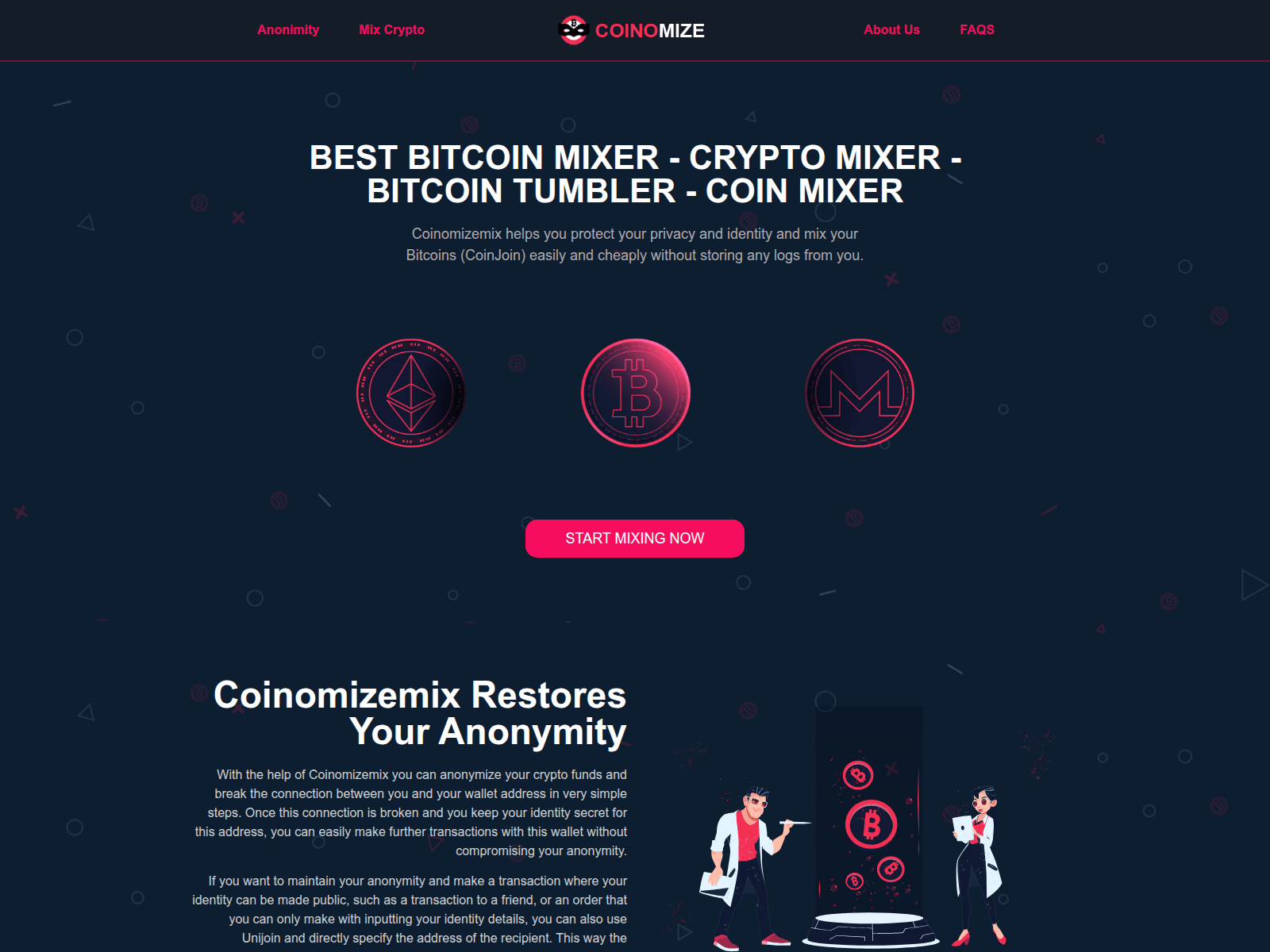 Screenshot of coinomizemix.net