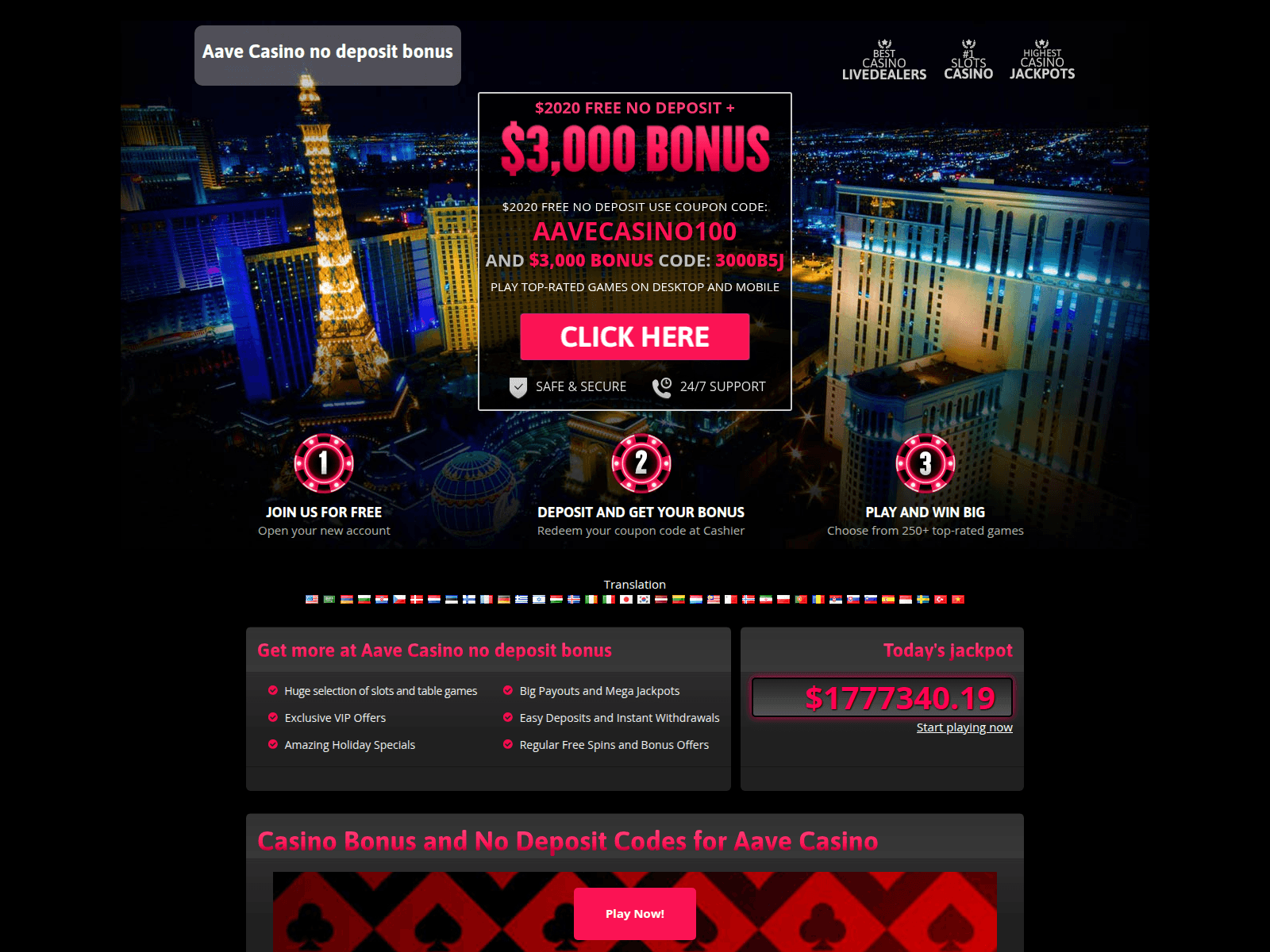 Screenshot of aavecasinonodeposit.click