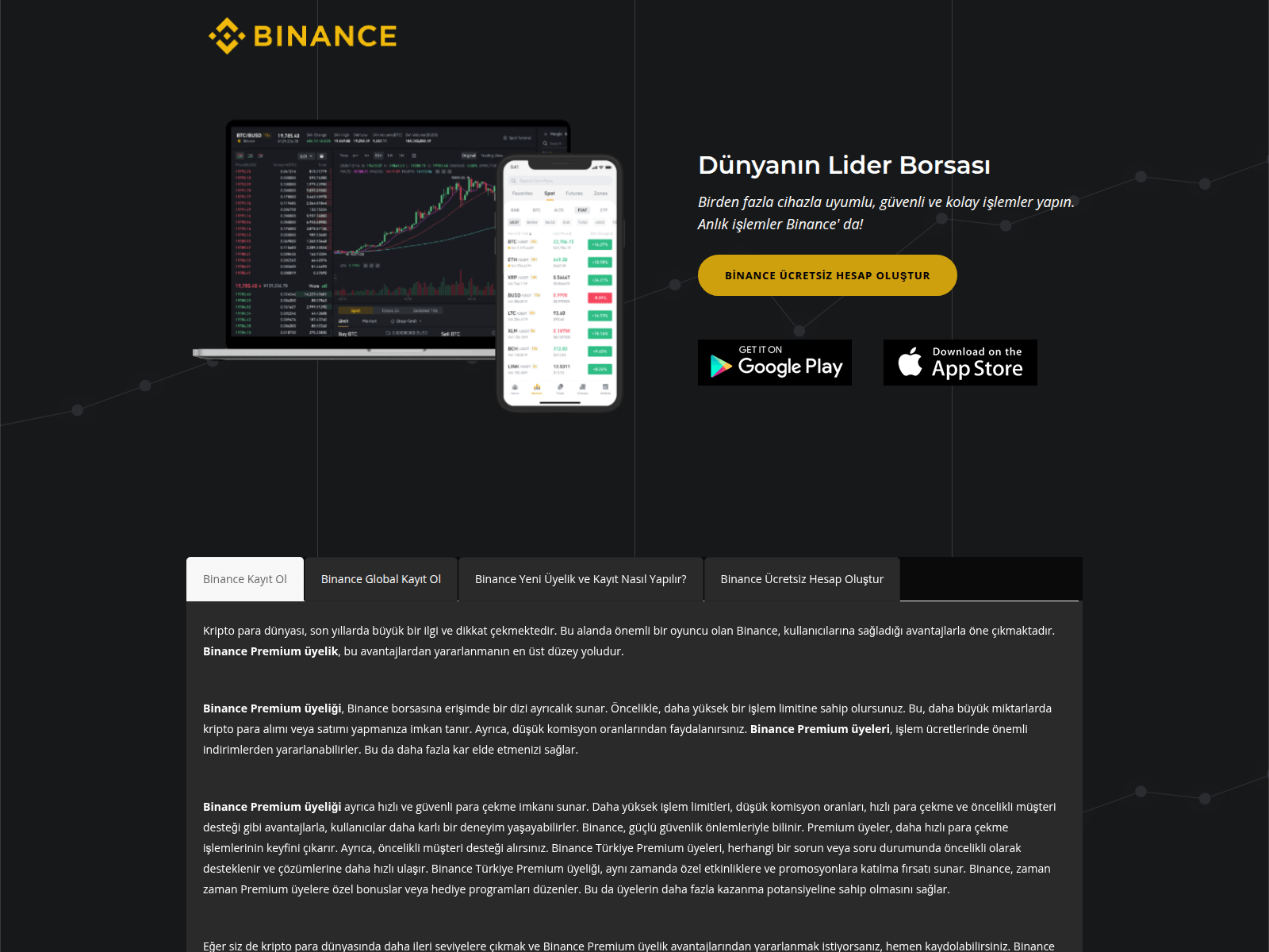 Screenshot of binancepremium.com