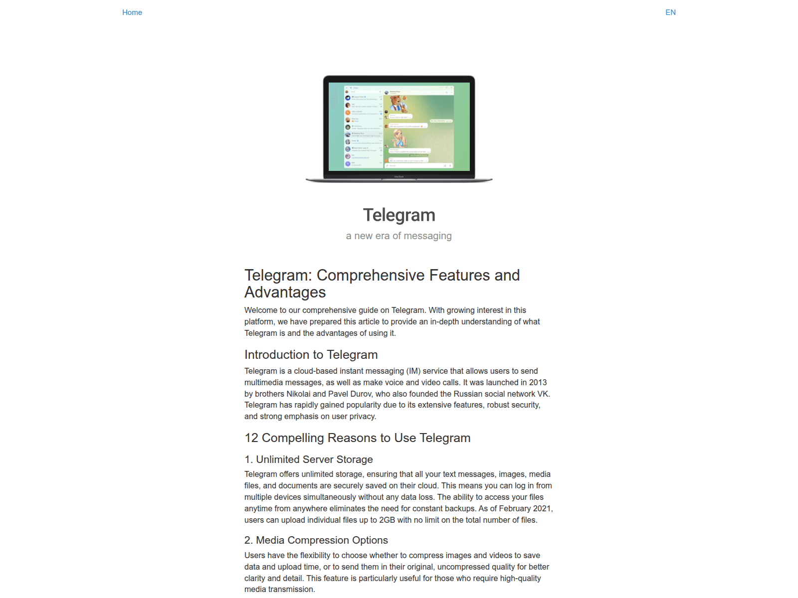 Screenshot of report-telegram.org