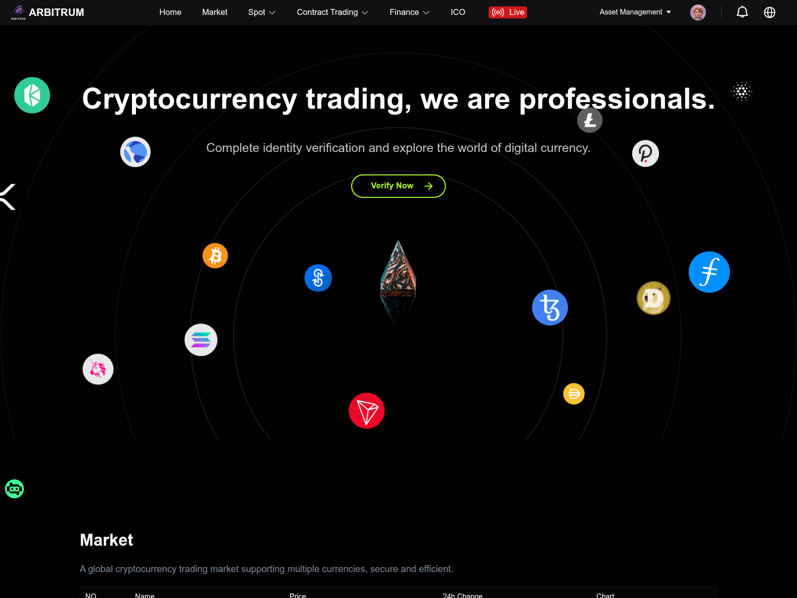 Screenshot of arbitrumtrade.com