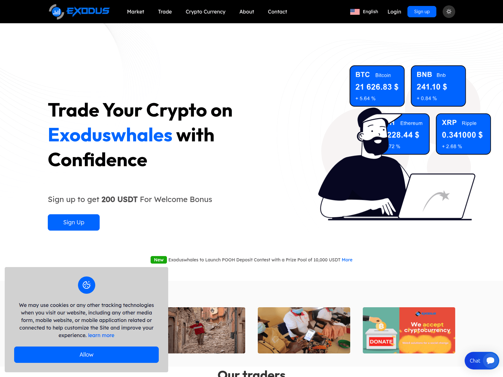 Screenshot of exoduswhales.co.uk