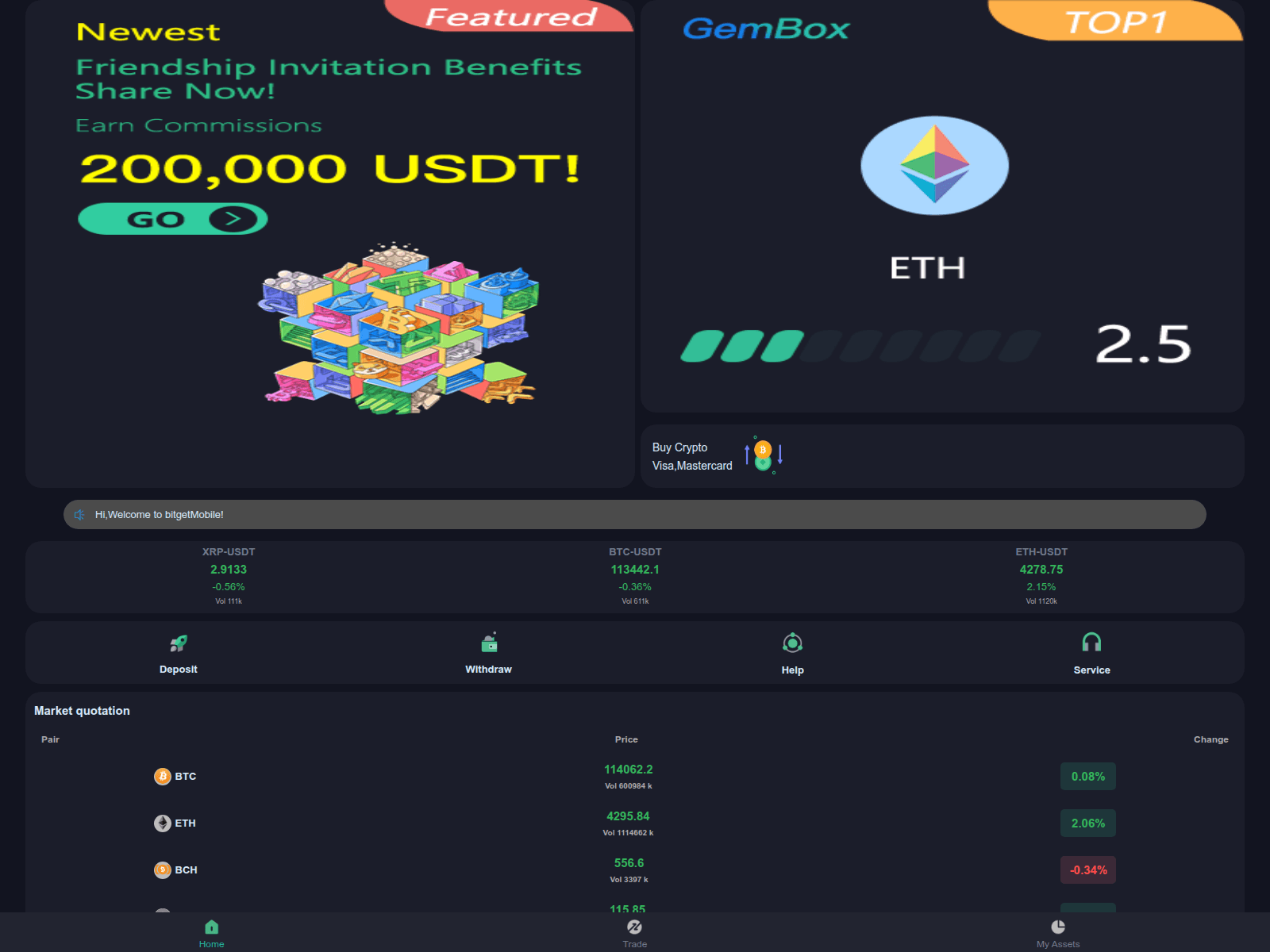Screenshot of bitgetmobile.com