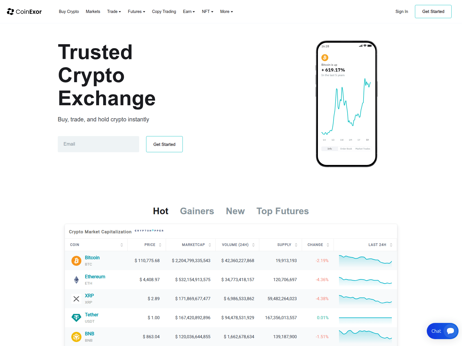 Screenshot of coinexor.com