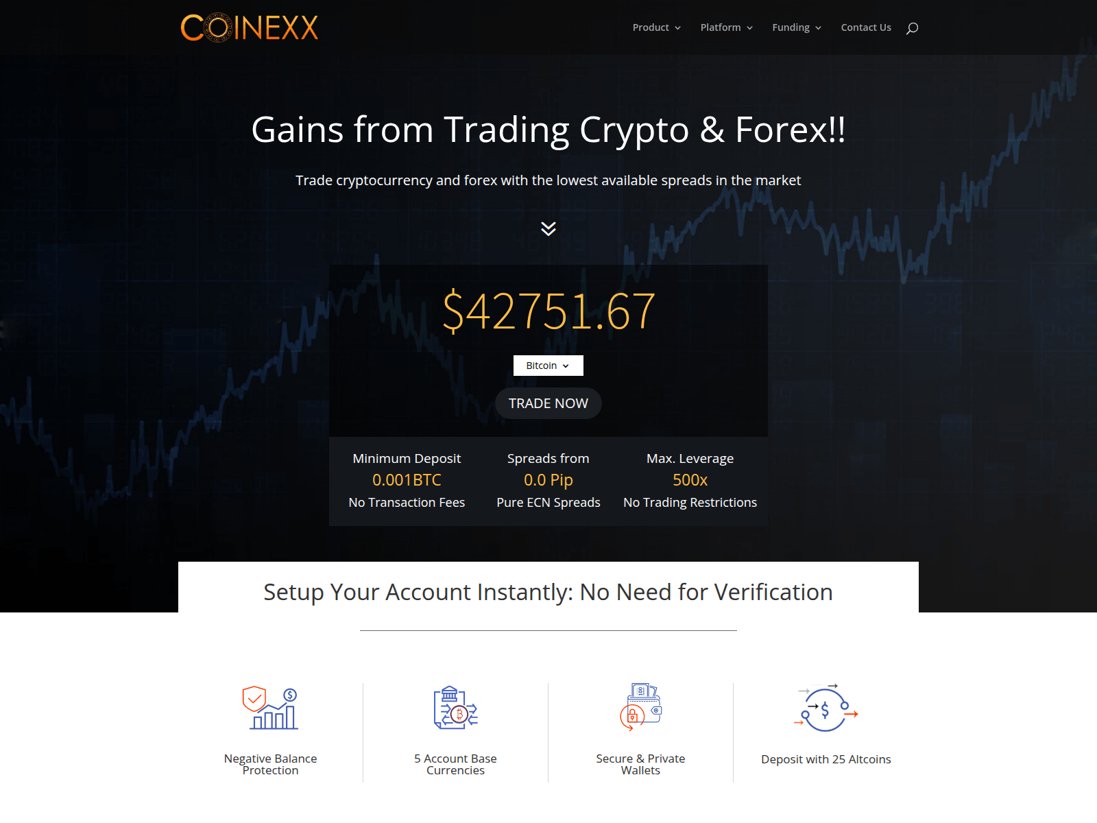 Screenshot of coinexxltd.com
