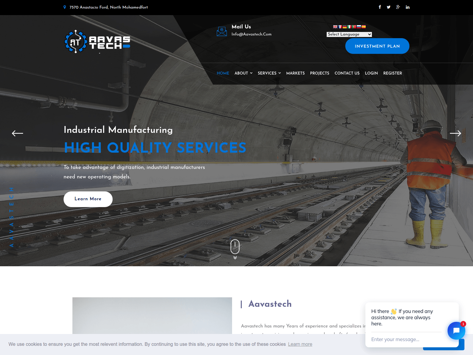 Screenshot of aavastech.com