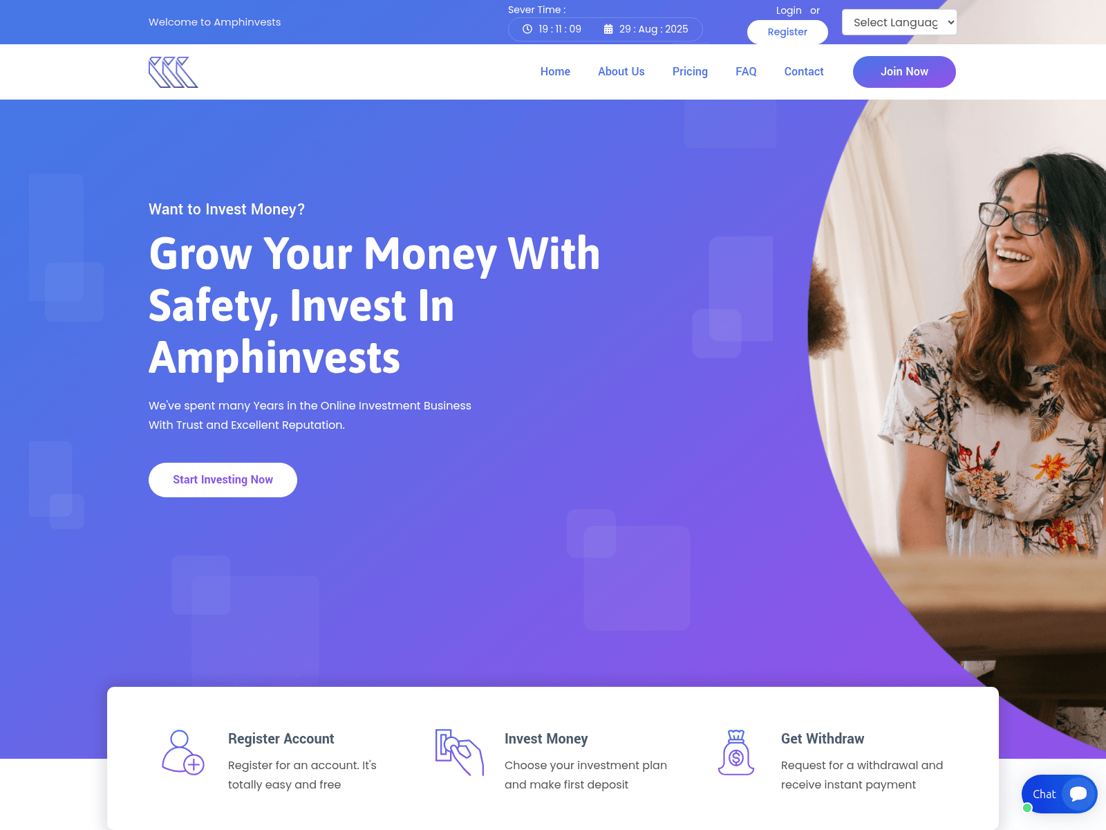 Screenshot of amphinvest.com