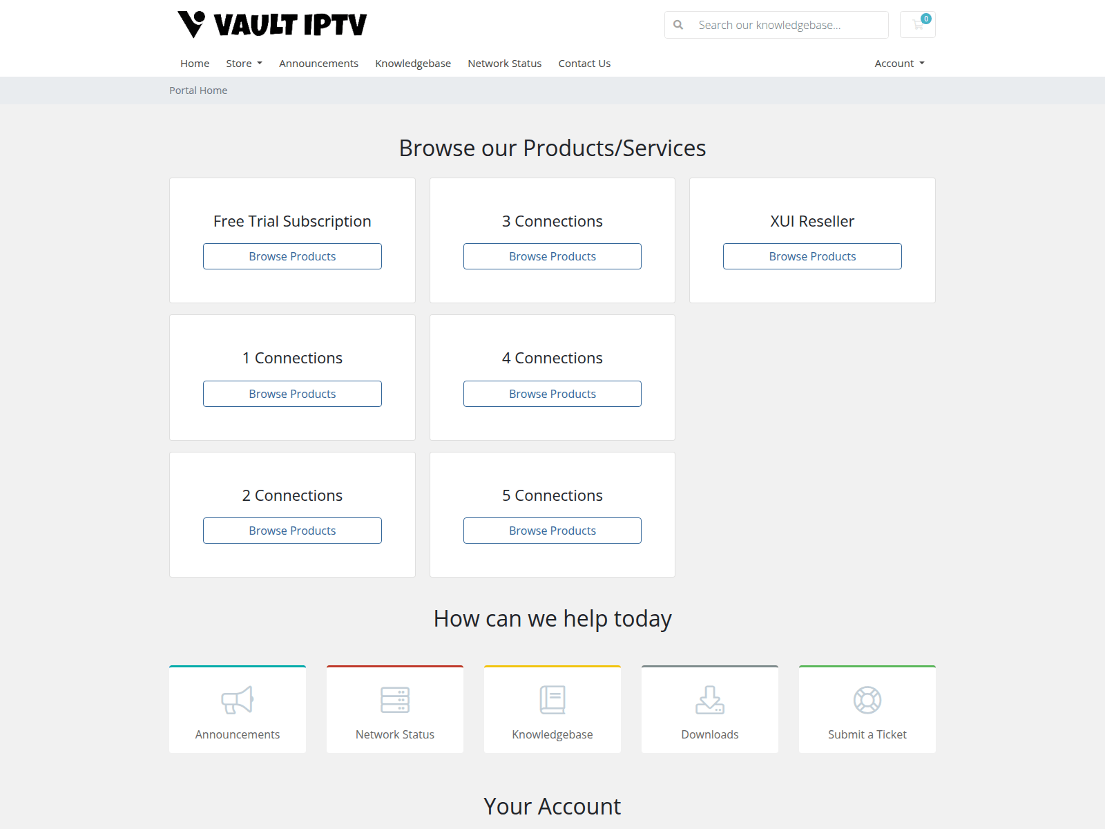 Screenshot of client.vaultiptv.com