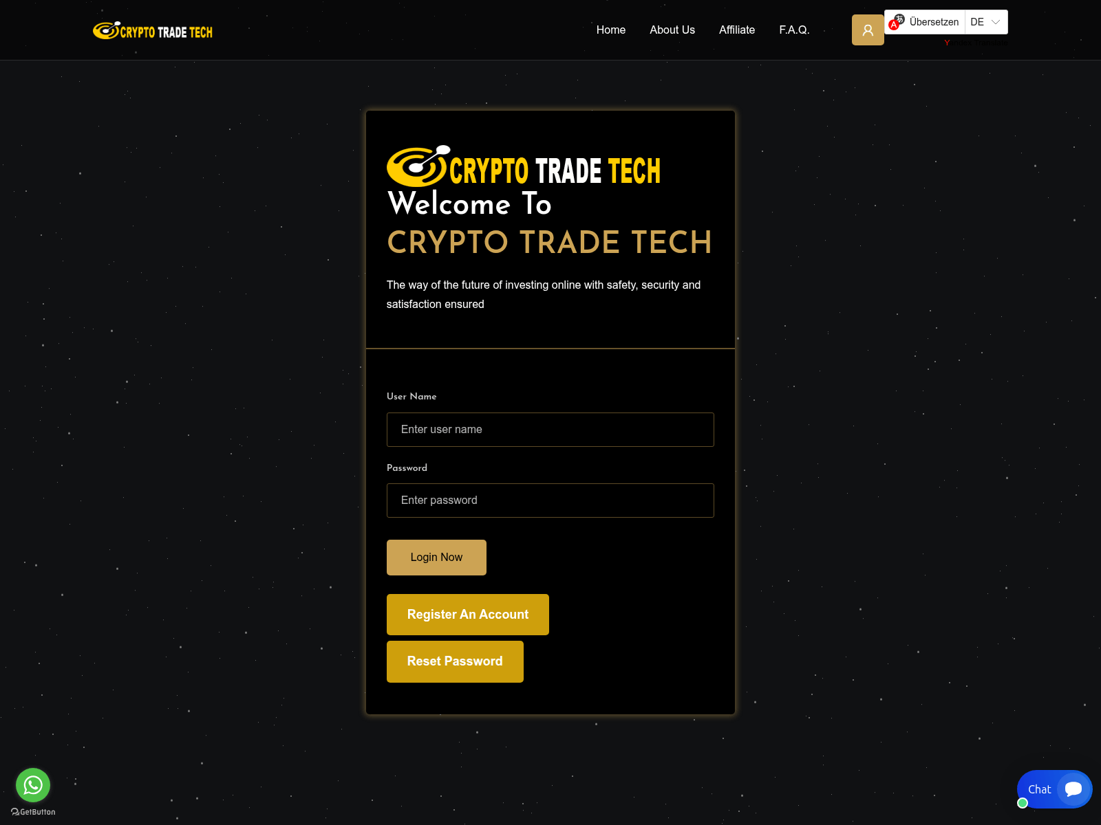 Screenshot of cryptotradetech.com