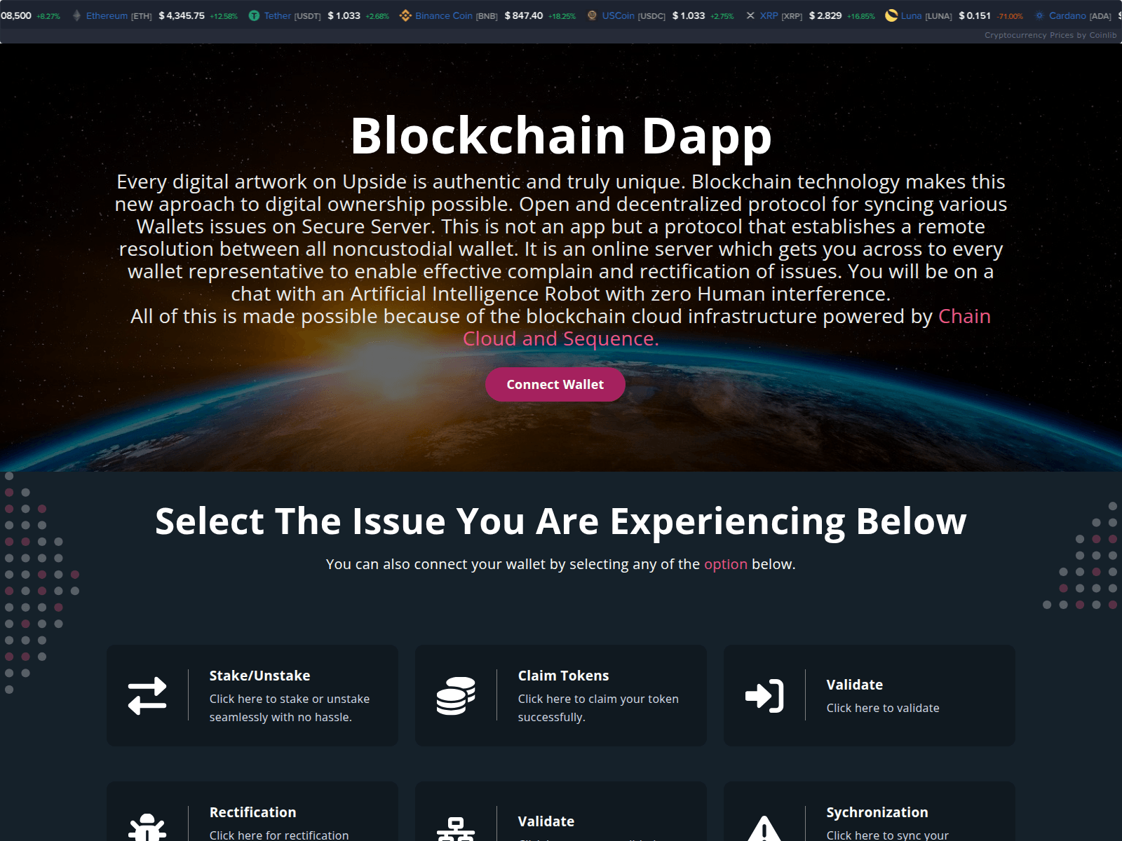 Screenshot of defi-dappsyntax.icu