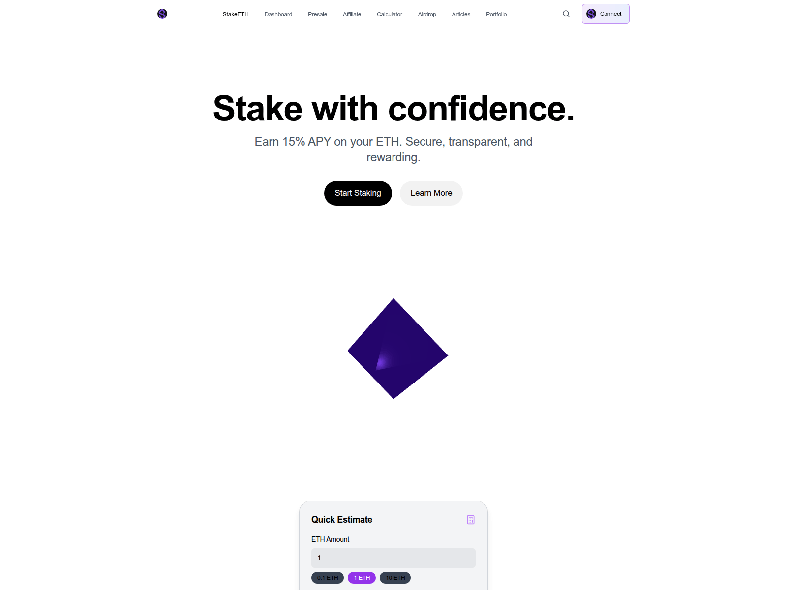 Screenshot of stakeethportal.com
