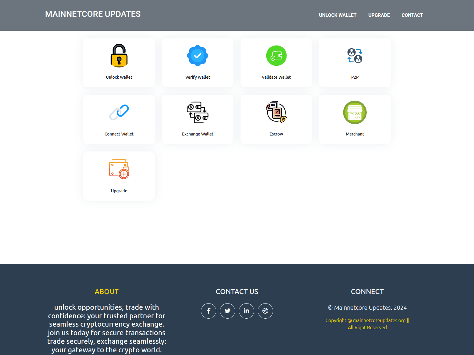 Screenshot of mainnetcoreupdates.org