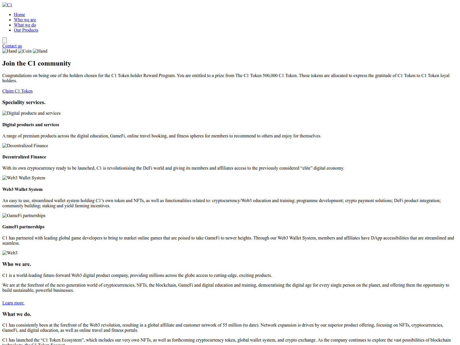 Forensic screenshot of claimsreward.site