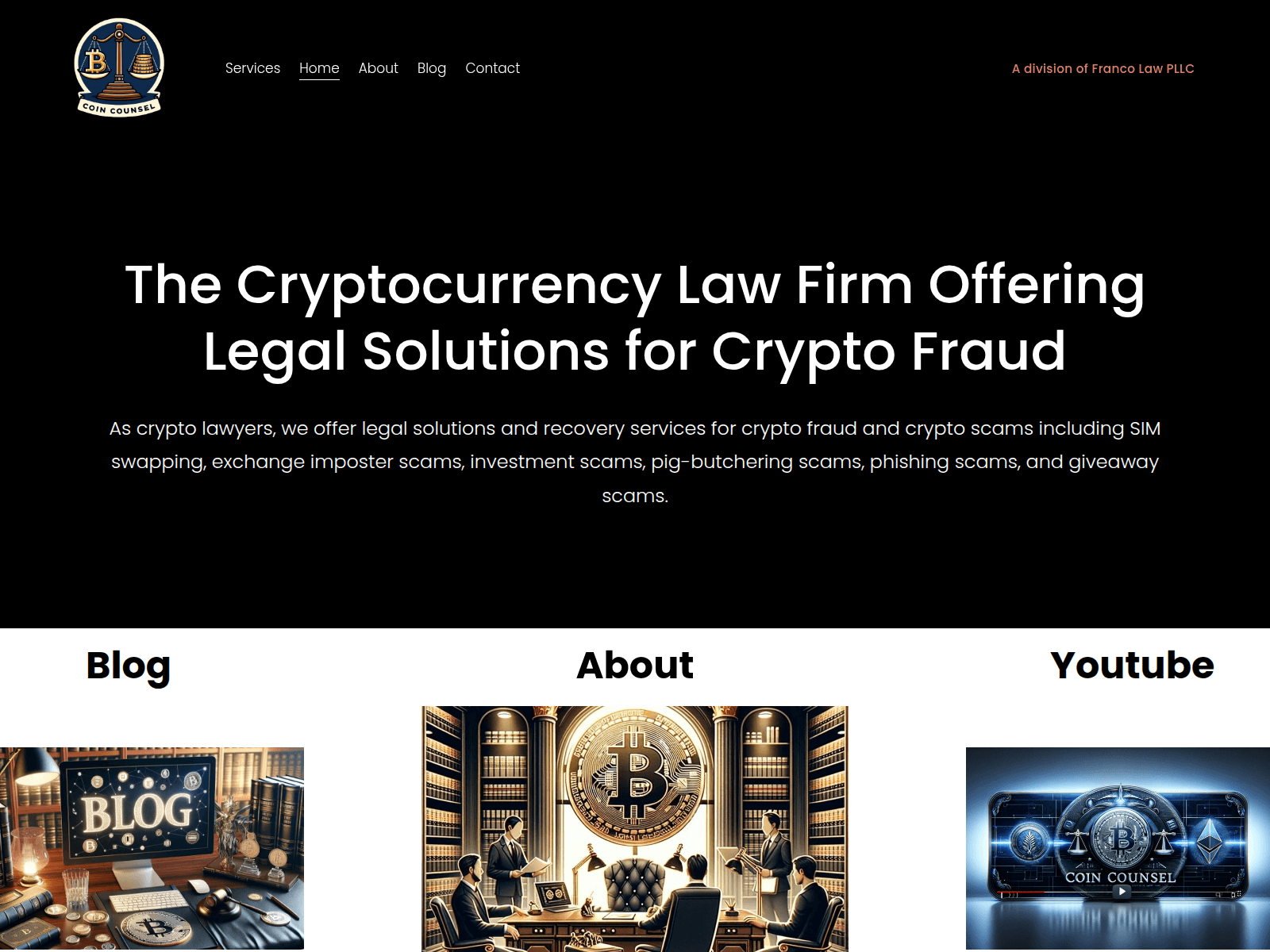Screenshot of www.coin-counsel.com