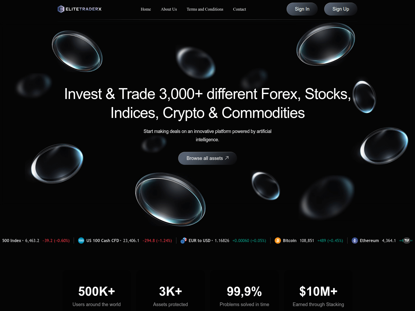 Screenshot of elitetraderx.com