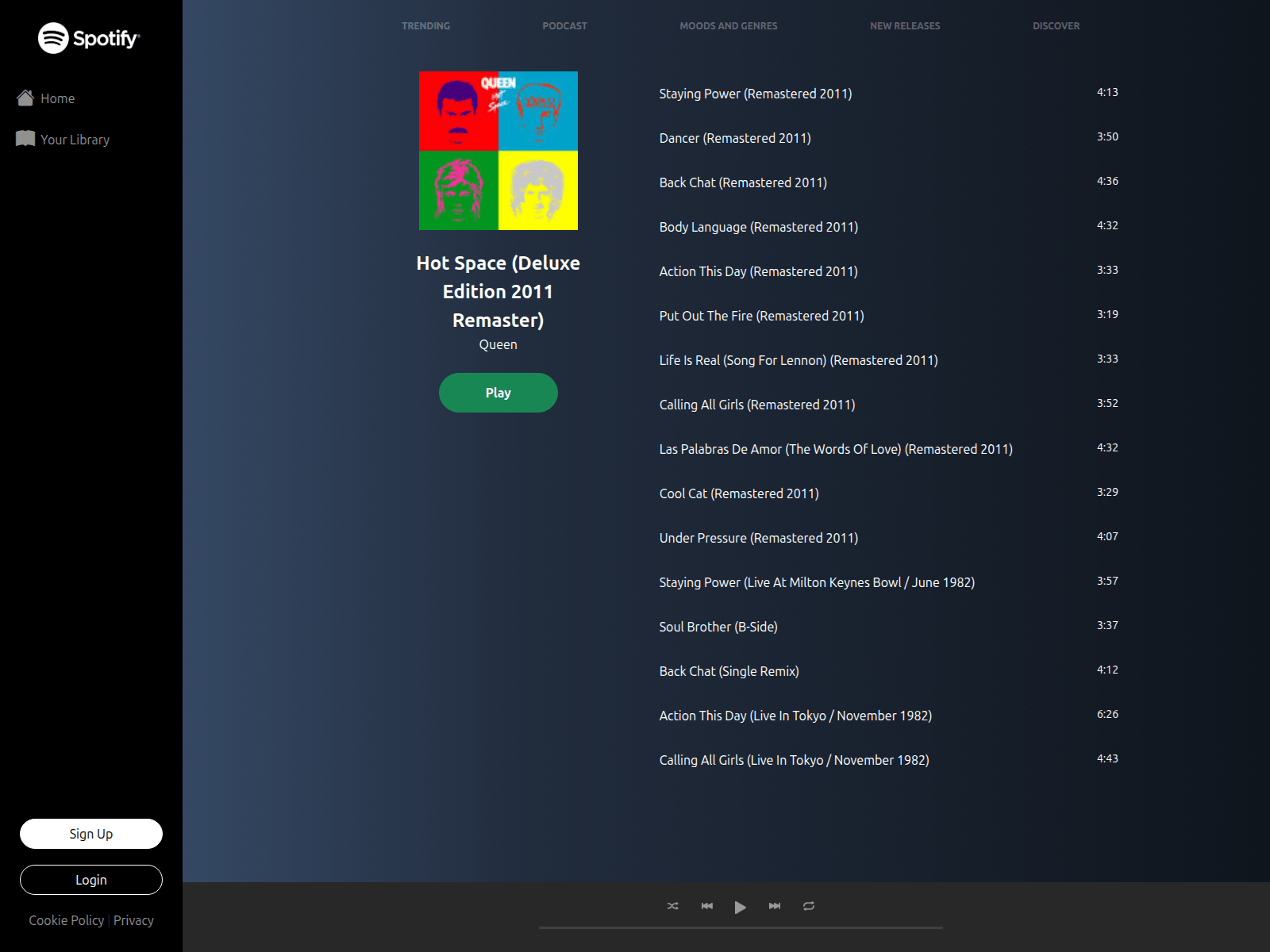 Screenshot of spotify-clone-luigi-iossa.netlify.app