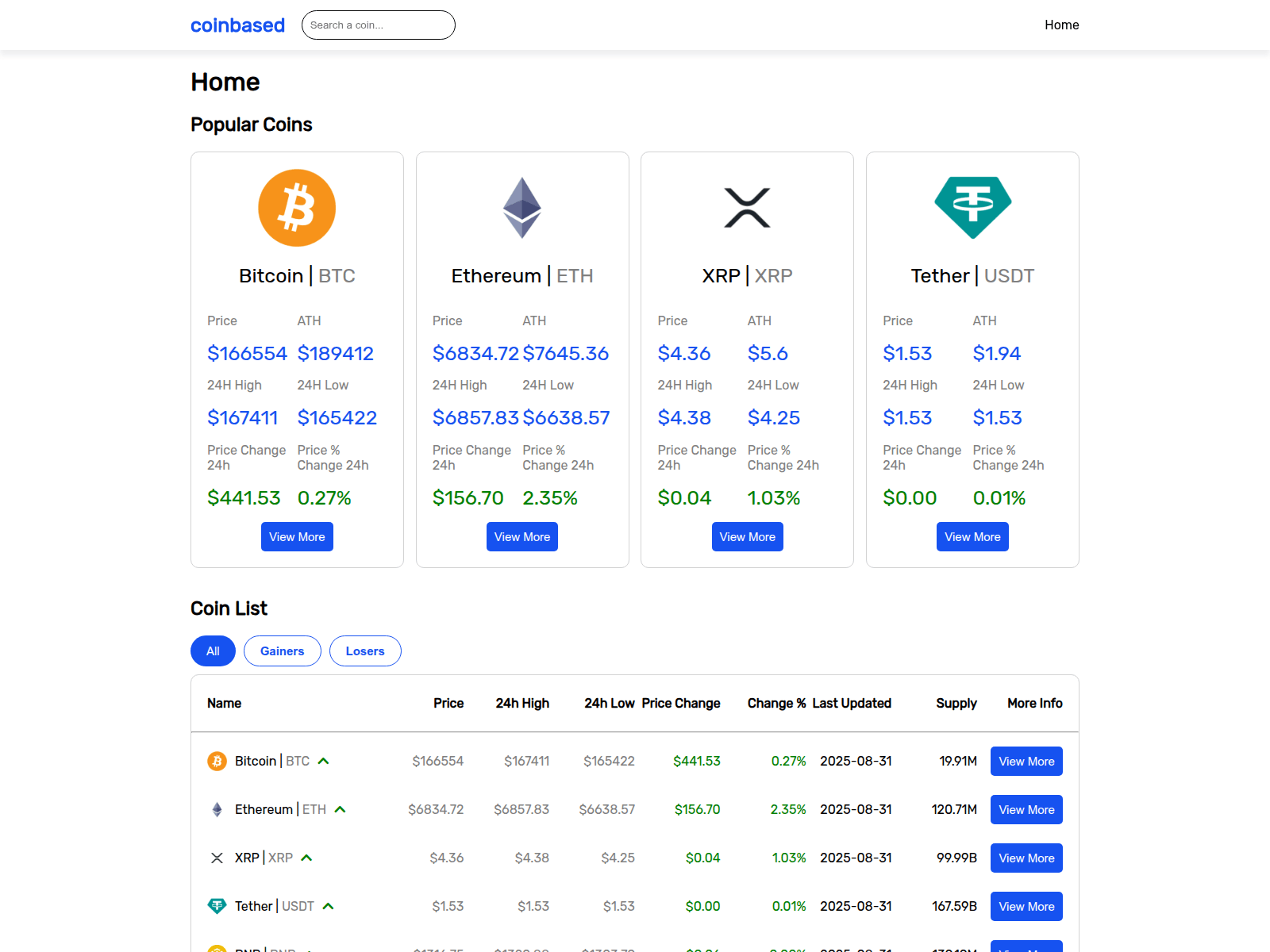 Screenshot of coinbase-nine.vercel.app