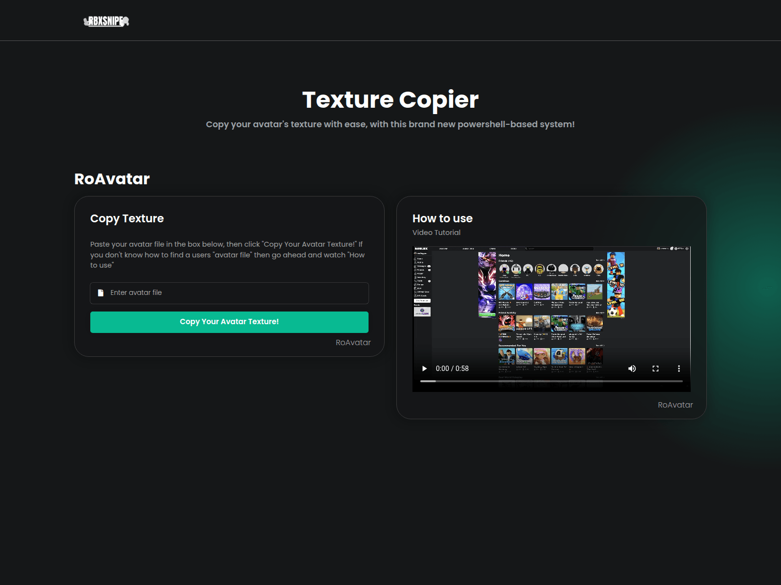 Screenshot of rbxsnipe.com
