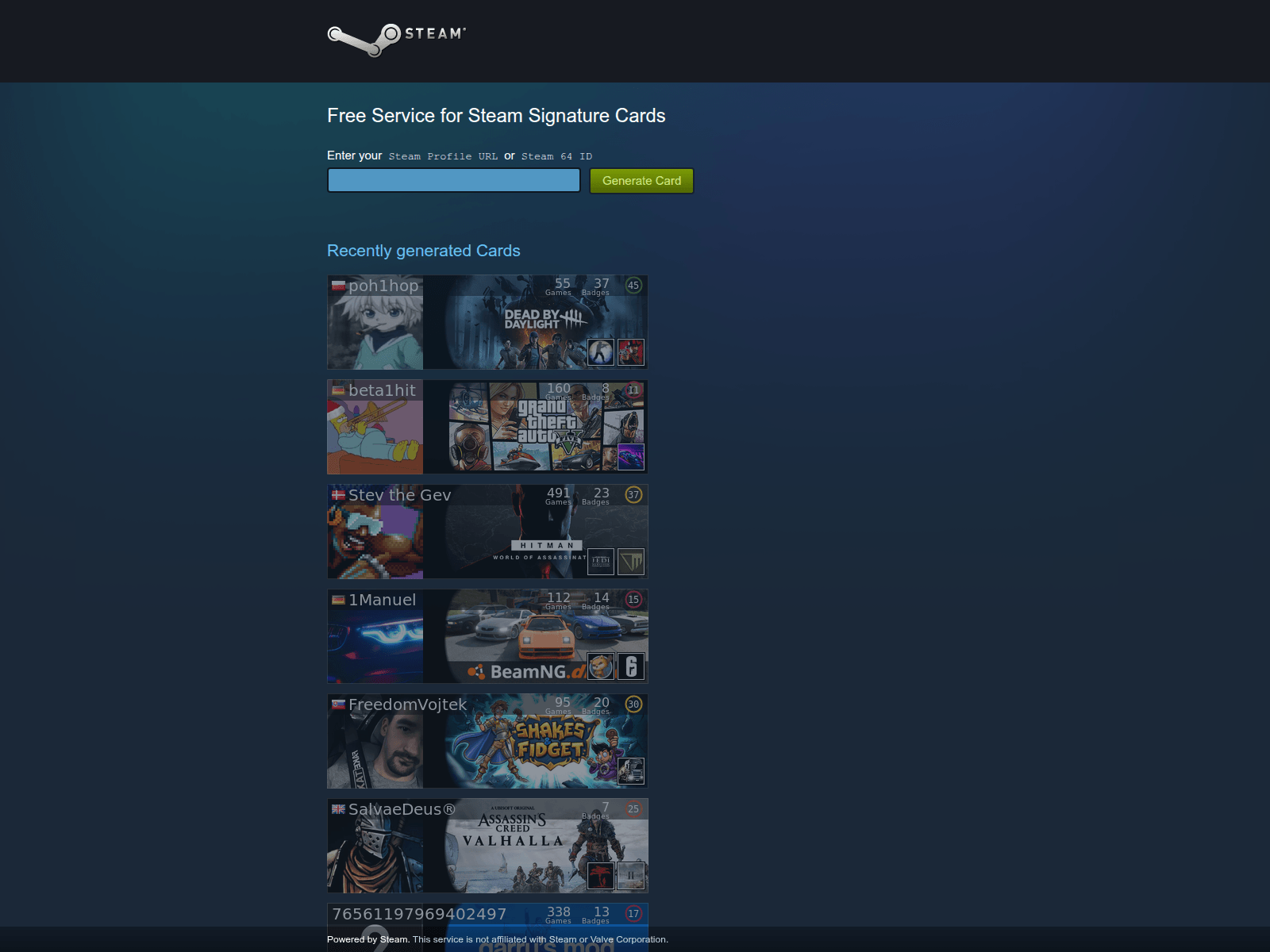 Screenshot of steam.mmosvc.com