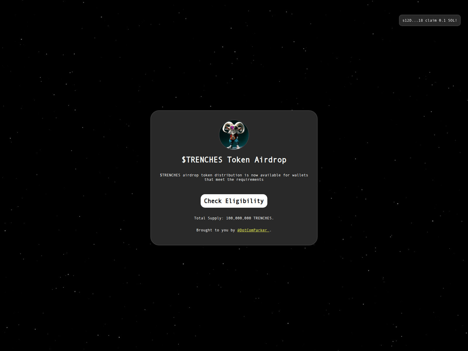 Forensic screenshot of parker-drops.xyz