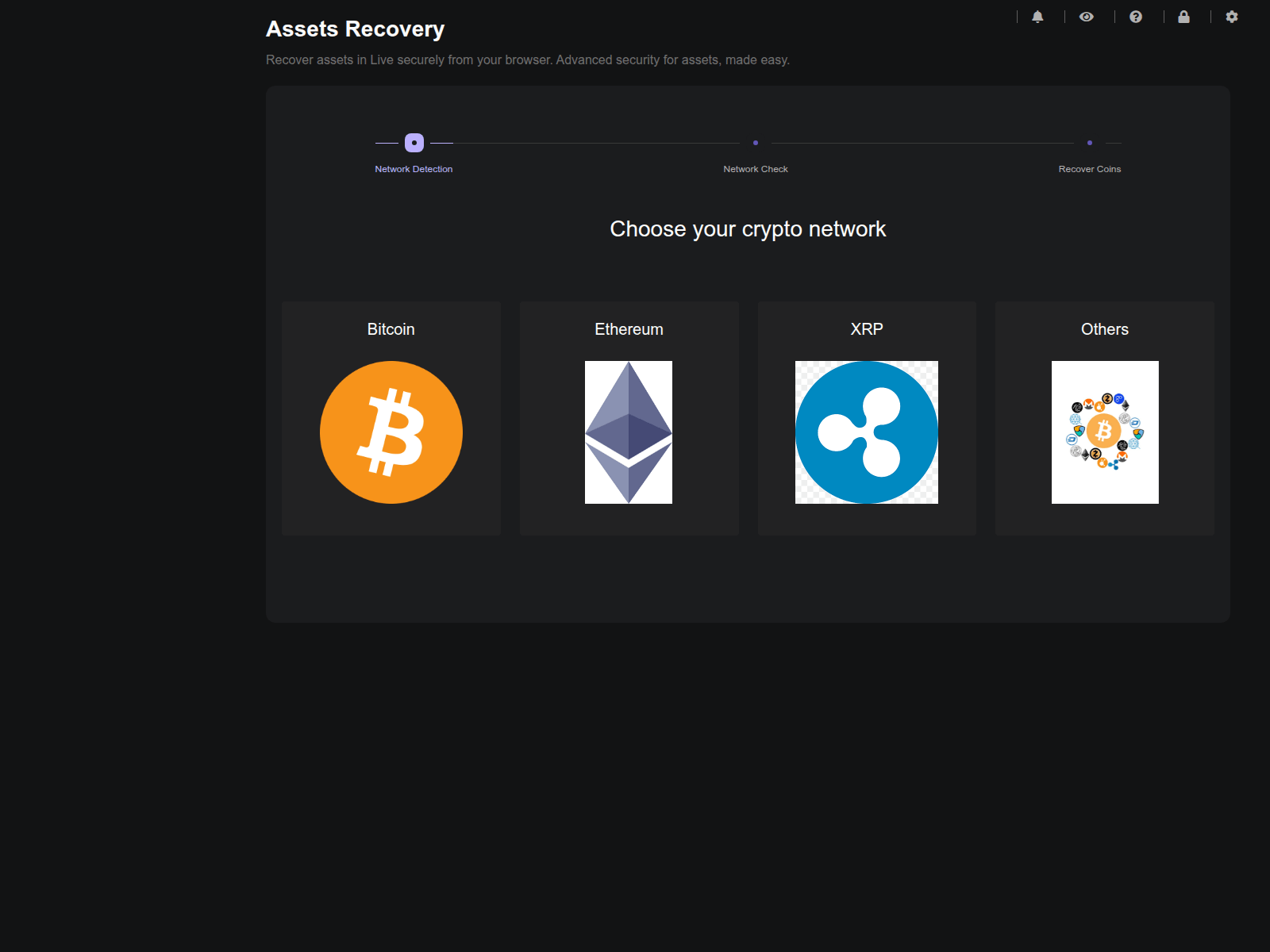 Screenshot of onchainwebrecovery.com