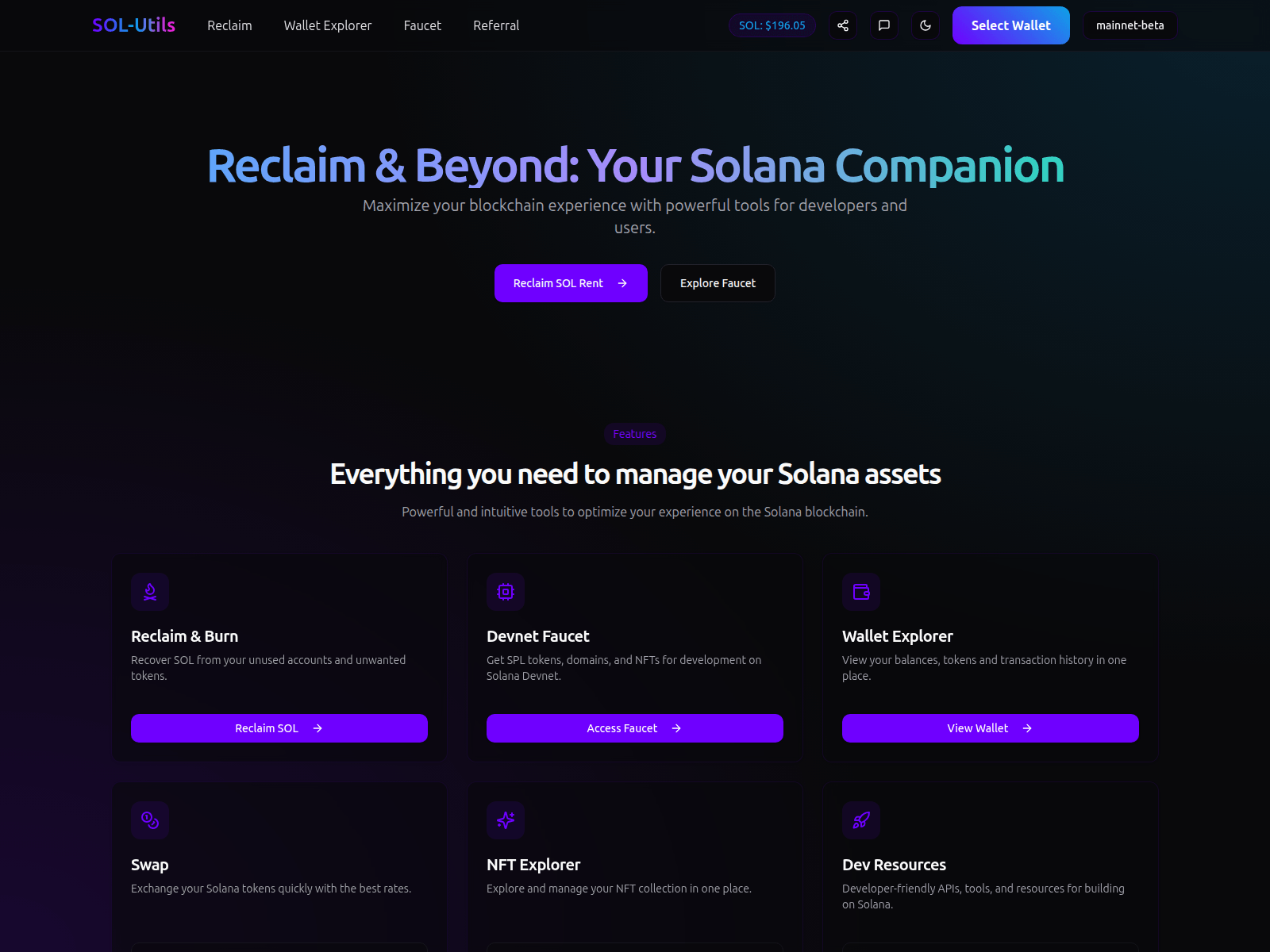 Screenshot of sol-utils.com